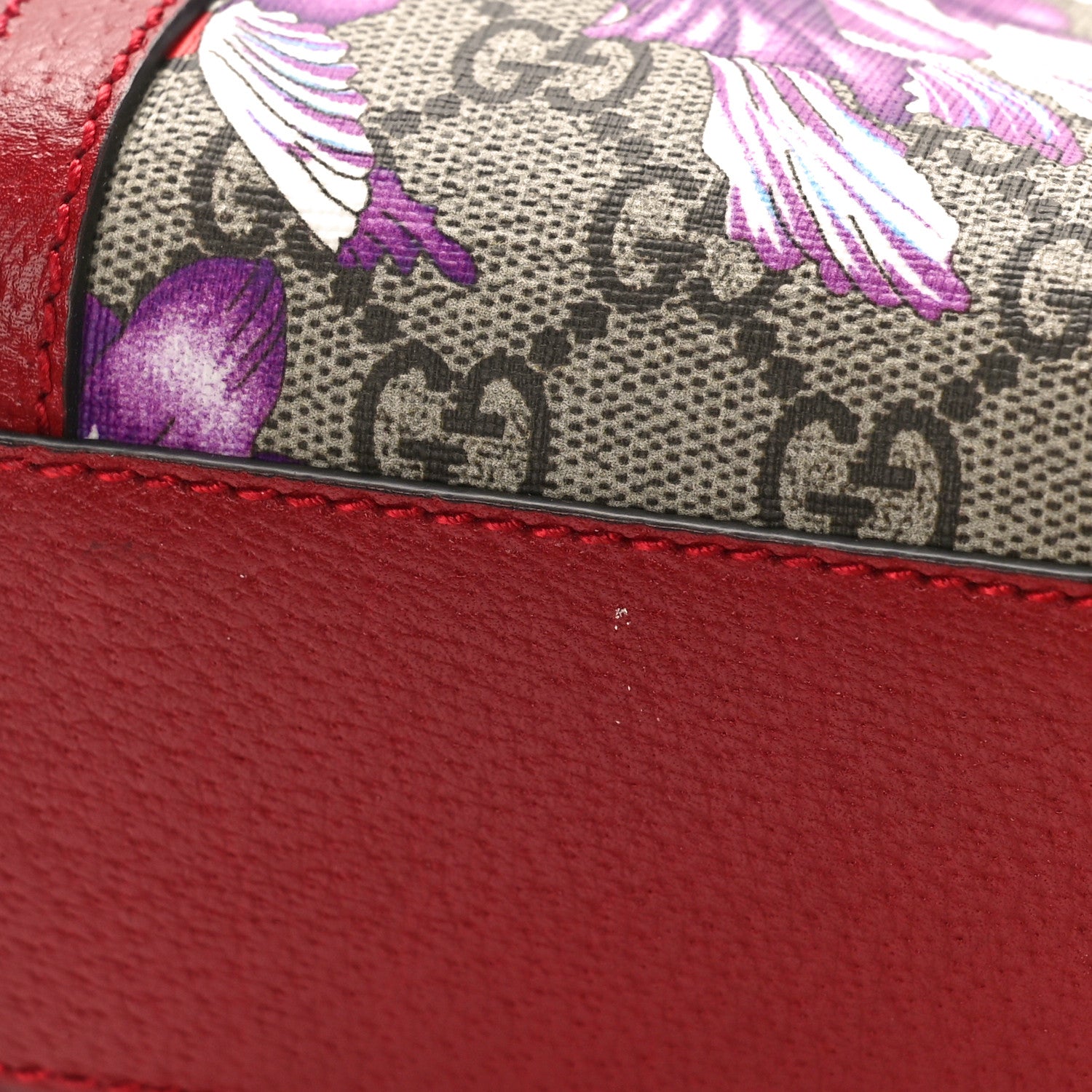 Gucci GG Supreme Monogram Flora Web Small Ophidia Tote Bag Red 11 of 11