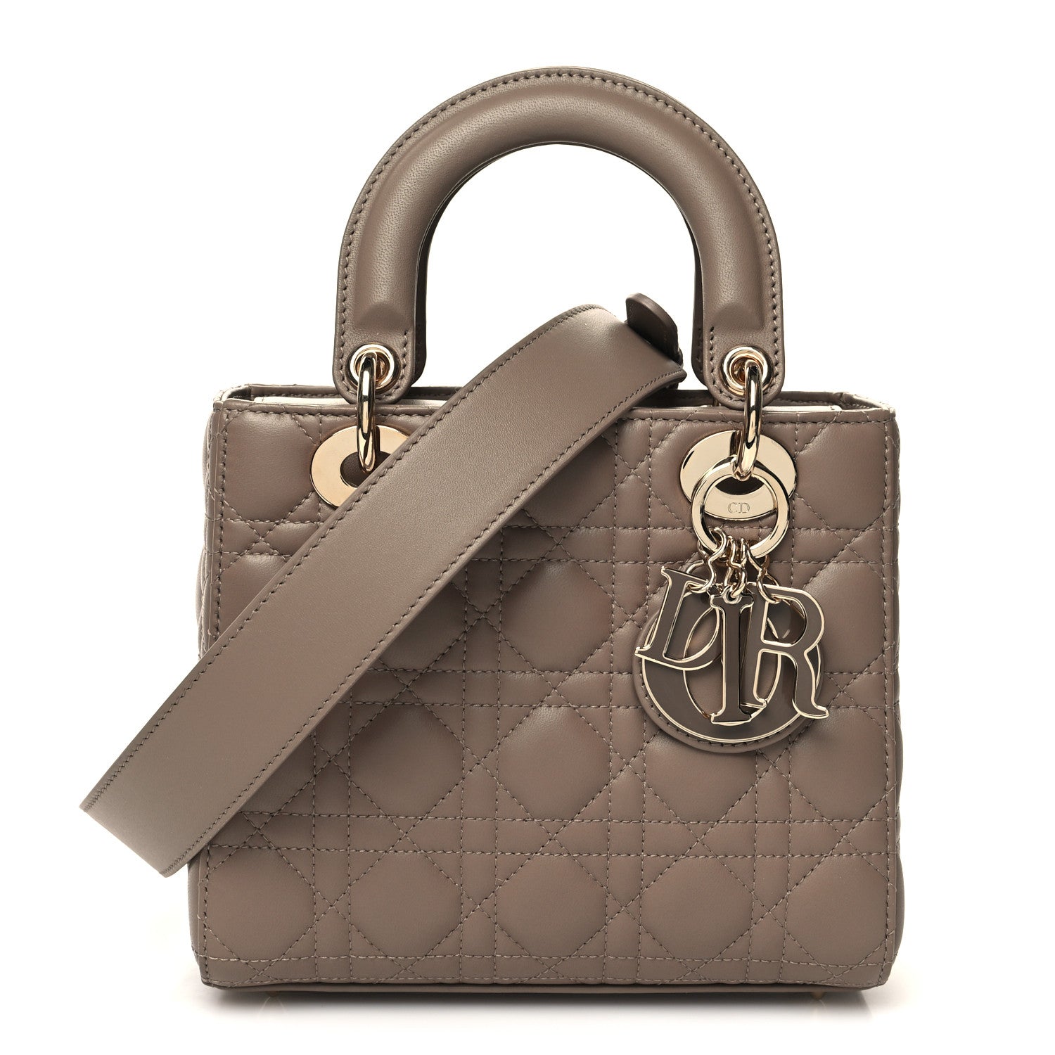 Christian Dior Lambskin Cannage Small My ABCDior Lady Dior Warm Taupe 1 of 10