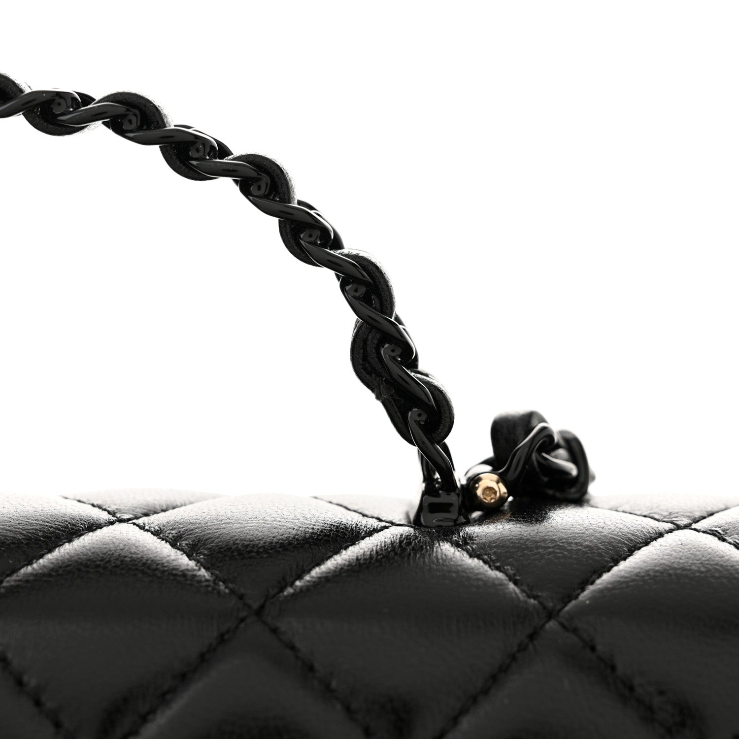Chanel Lambskin Quilted Coco Pop Top Handle Flap Black 11 of 11