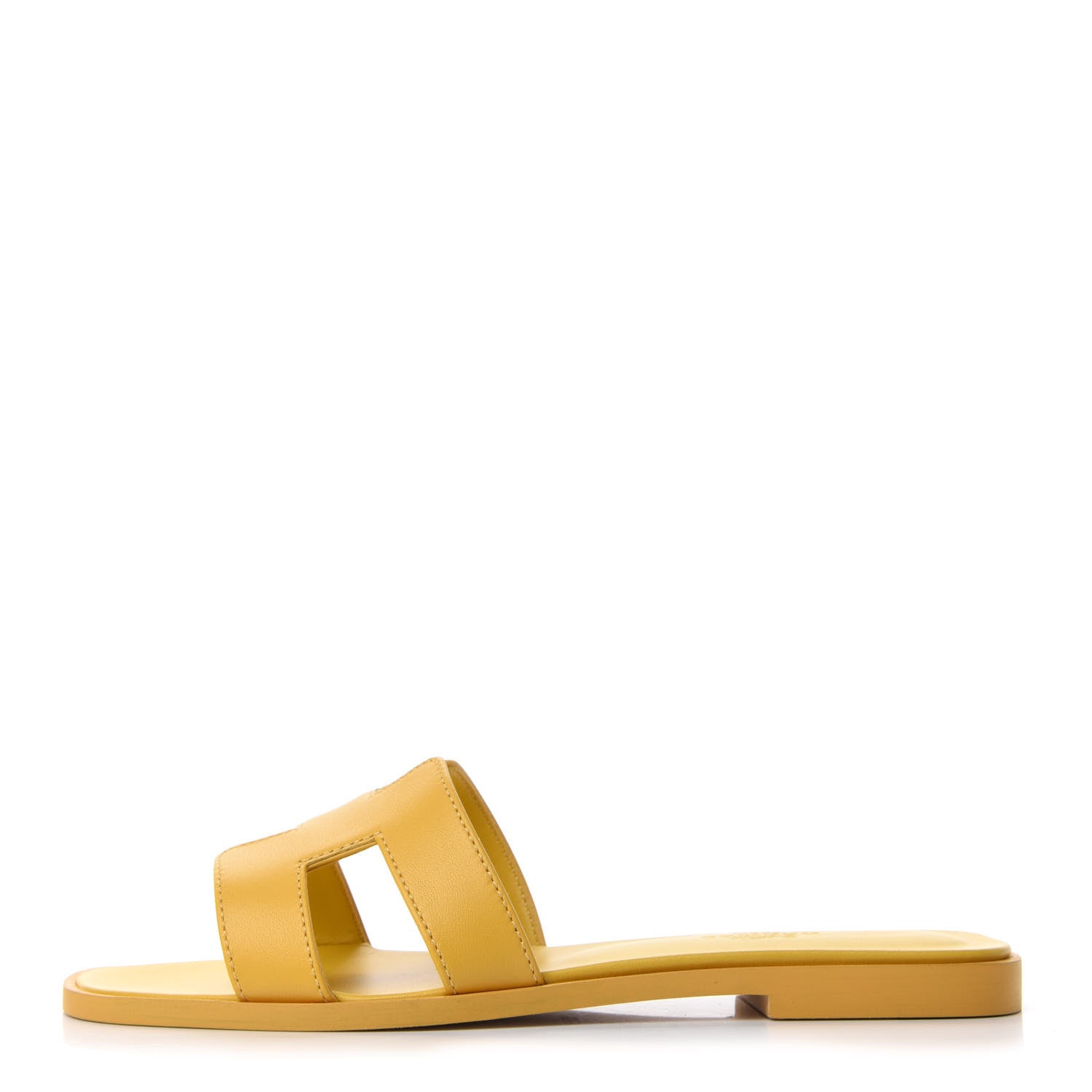 Hermes Calfskin Oran Sandals 36 Ocre Jaune 1 of 9