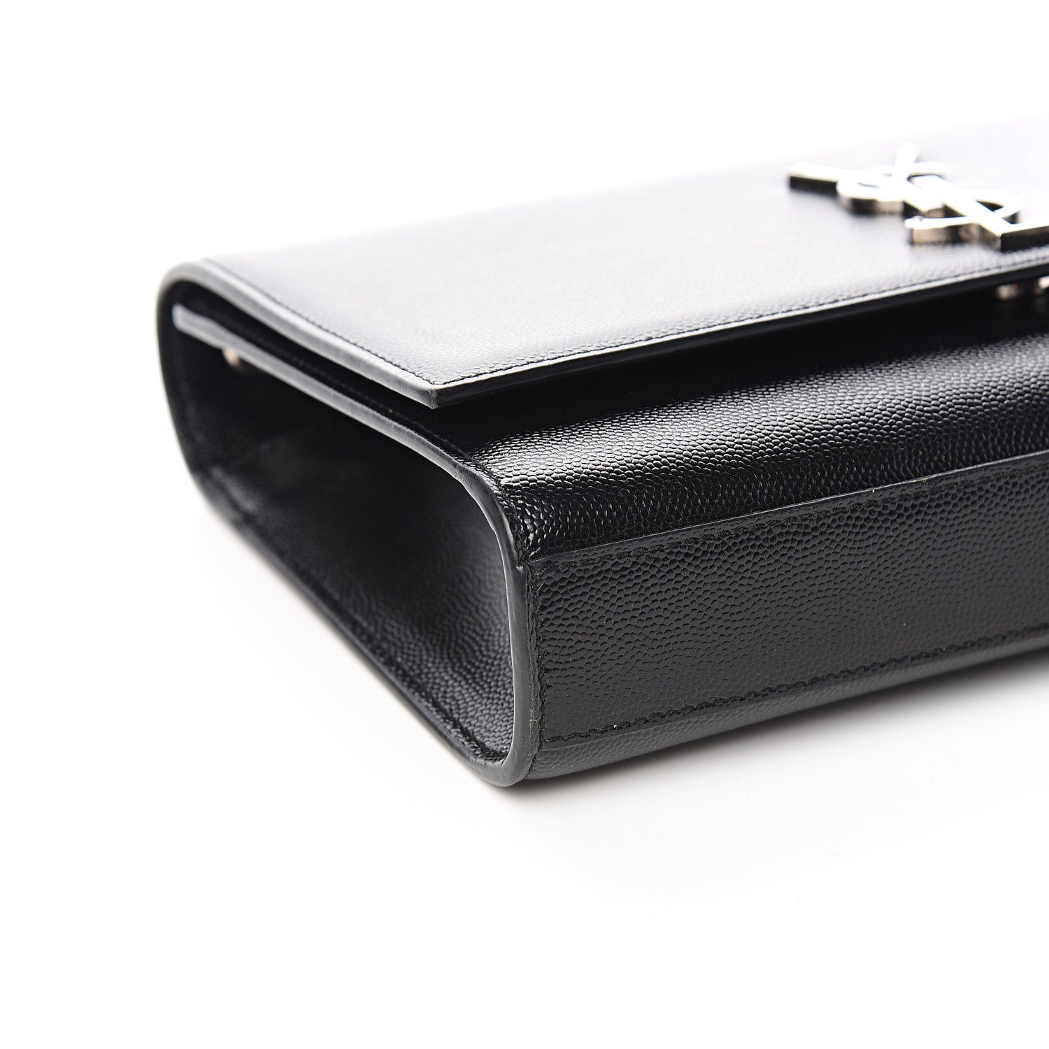 Saint Laurent Grain De Poudre Medium Classic Monogram Kate Satchel Black 6 of 8