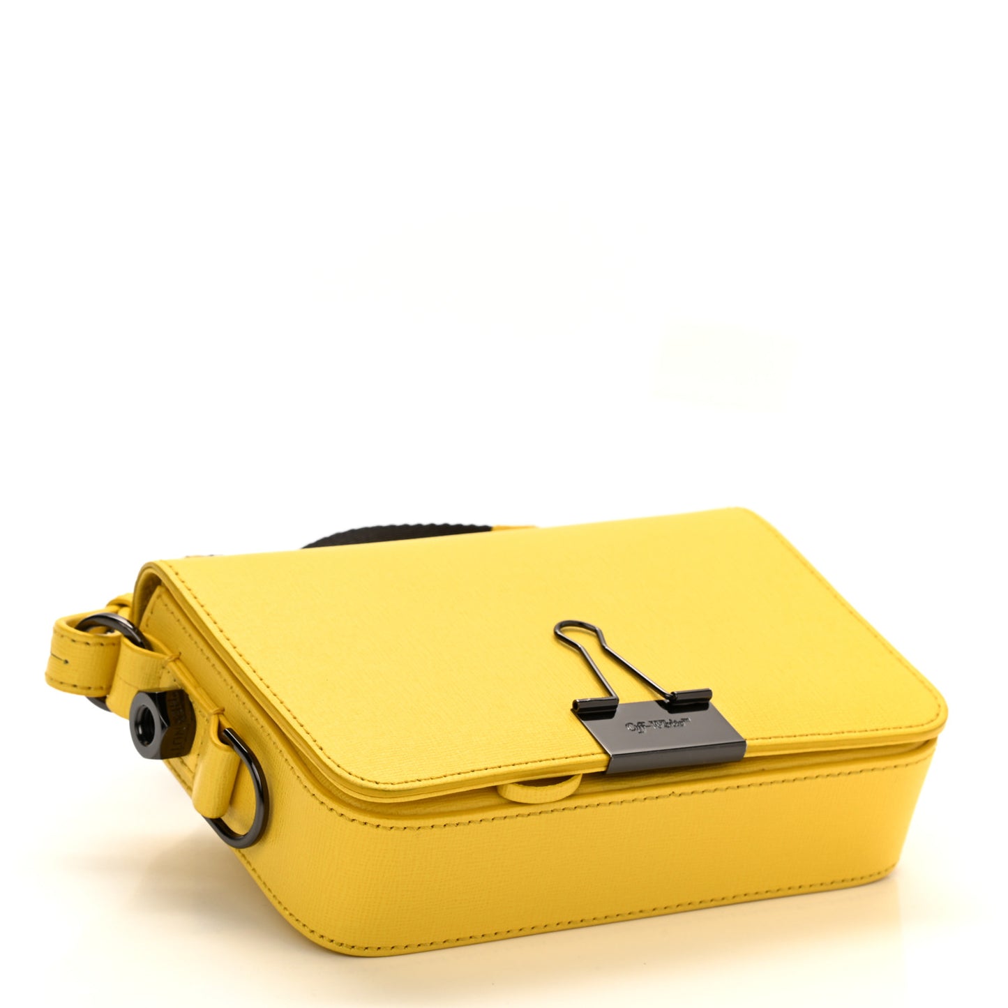 Calfskin Mini Binder Clip Bag Yellow