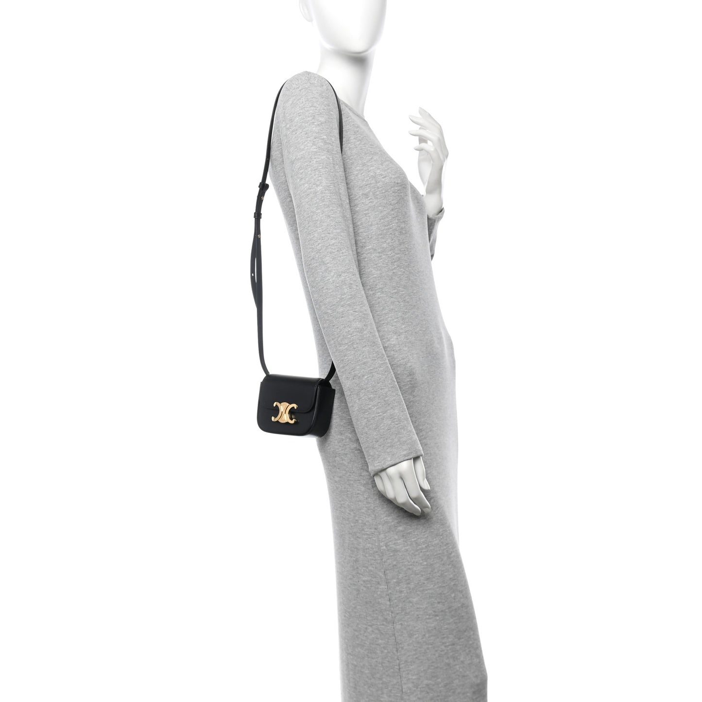 Shiny Calfskin Mini Triomphe Black