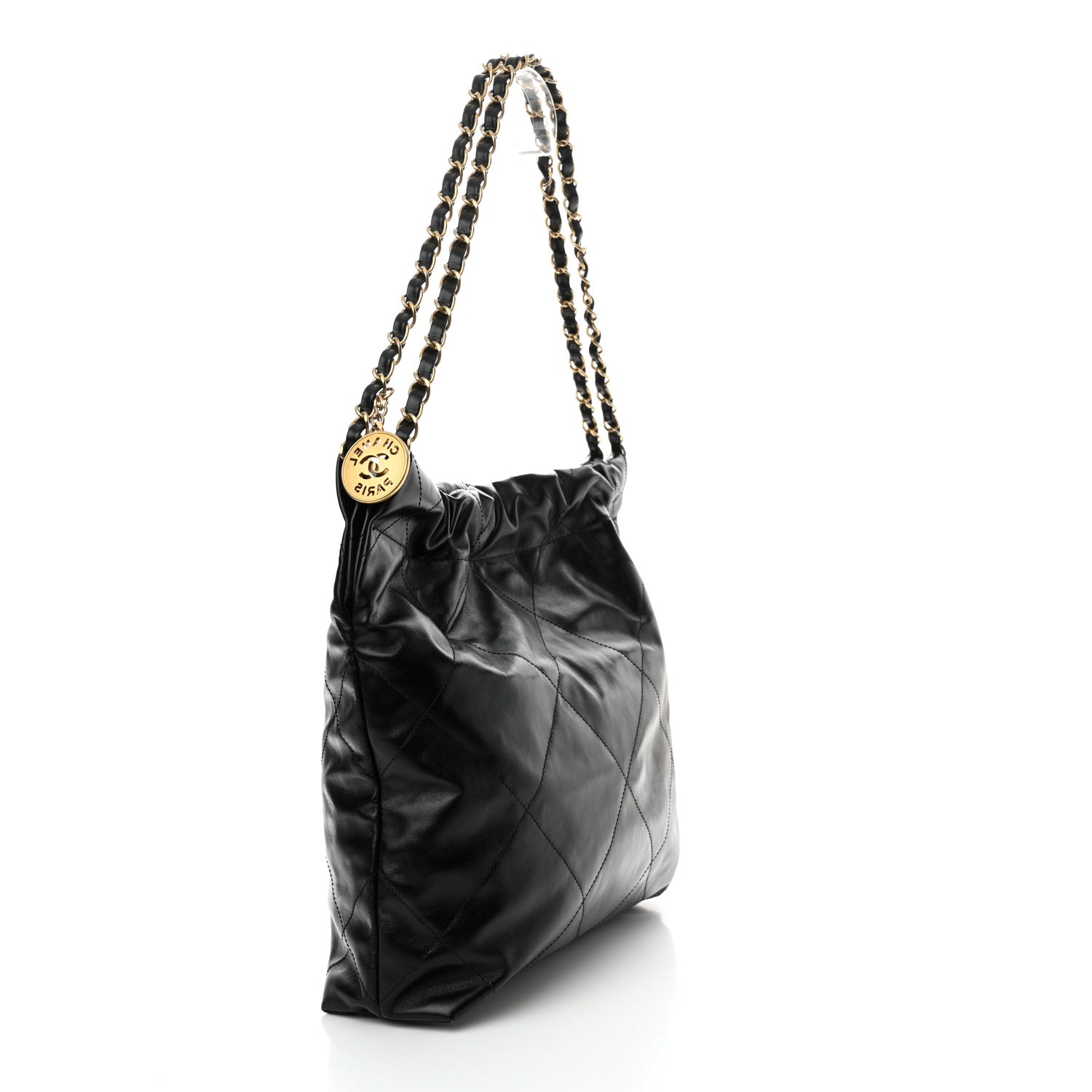 Chanel Shiny Calfskin Quilted Small Chanel 22 Black 4 of 11