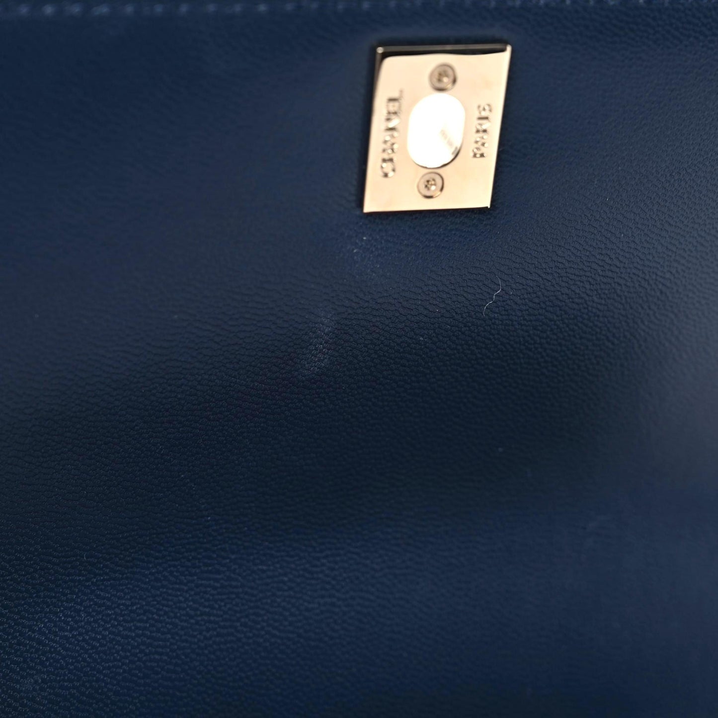 Goatskin Quilted Extra Mini Rainbow Coco Handle Flap Navy Blue