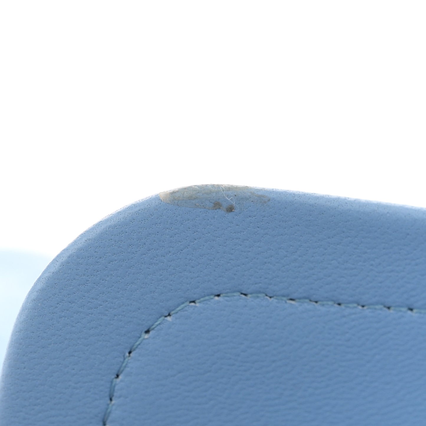Lambskin Quilted Medium Double Flap Light Blue