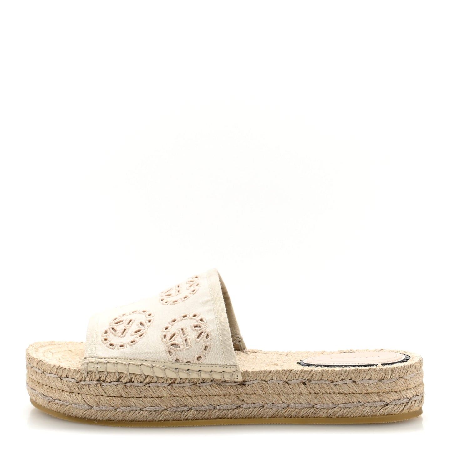 Canvas Interlocking G Damita Espadrille Sandals 37 Natural