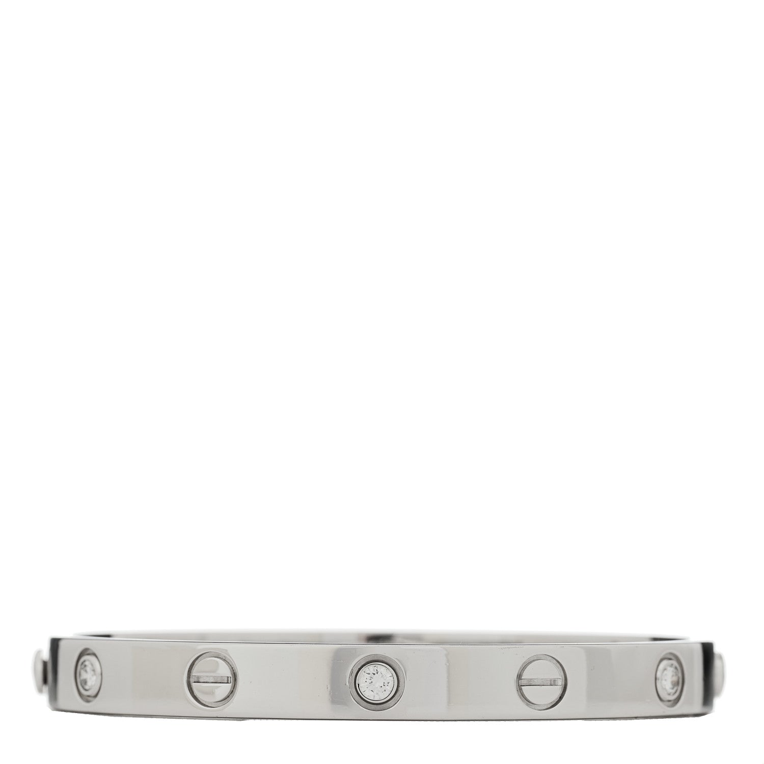 Cartier 18K White Gold 6 Diamond LOVE Bracelet 16 1856207
