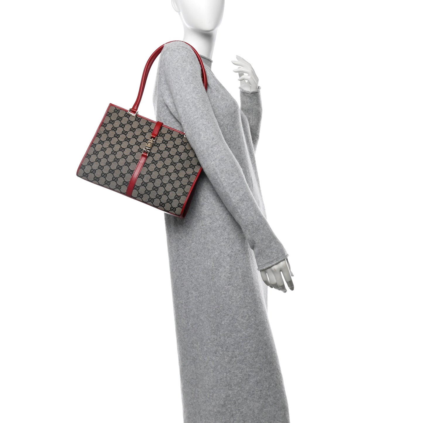 Monogram Small Bardot Shoulder Bag Red