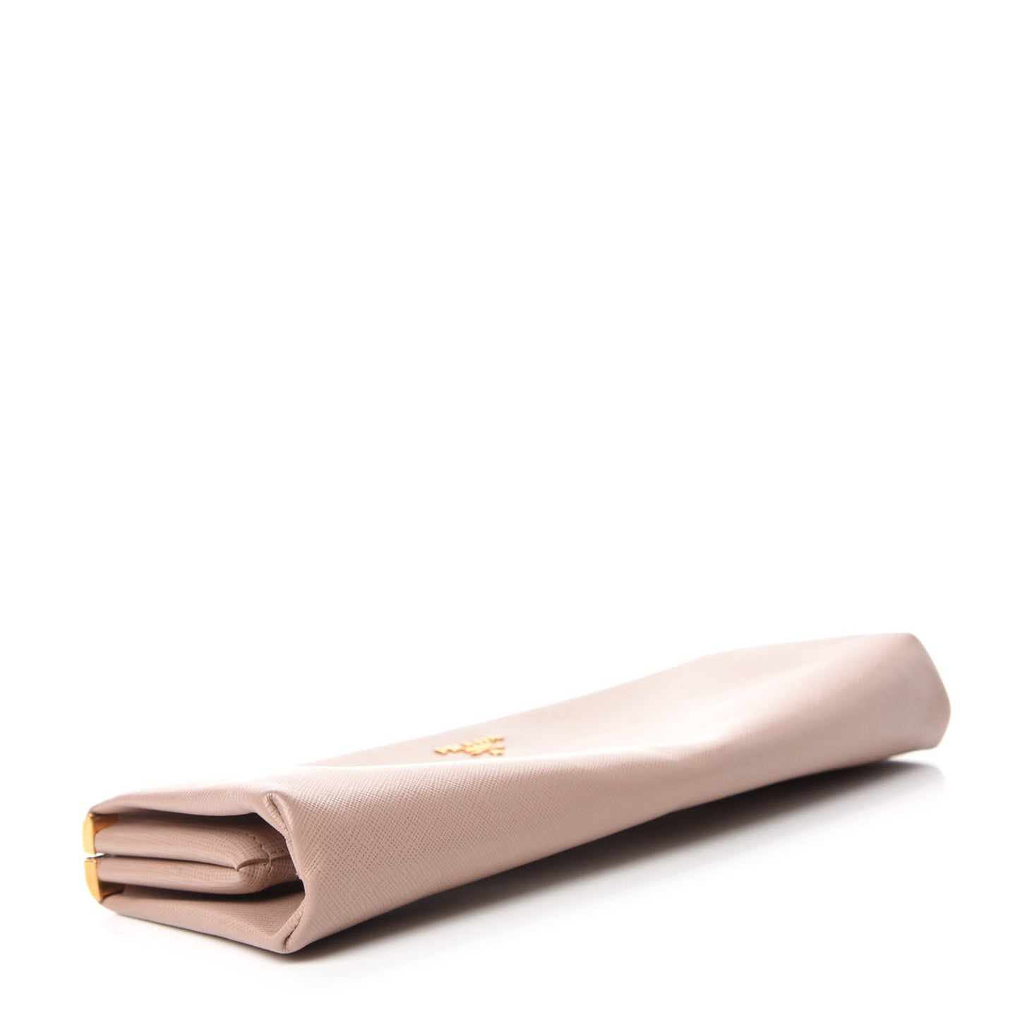 Saffiano Lux East West Frame Clutch Cammeo
