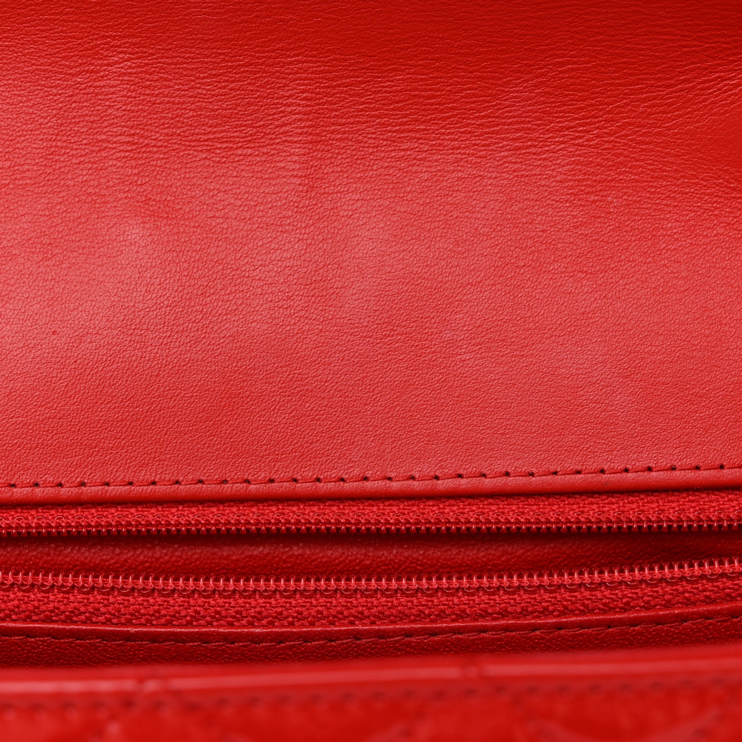 Patent Calfskin Quilted Bi-Color Mini Rectangular Flap Red Black