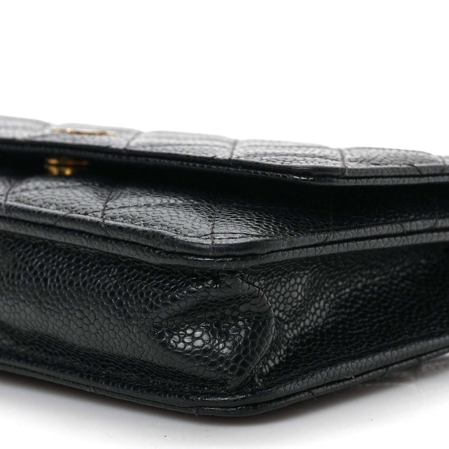 Caviar Quilted Wallet on Chain WOC Black