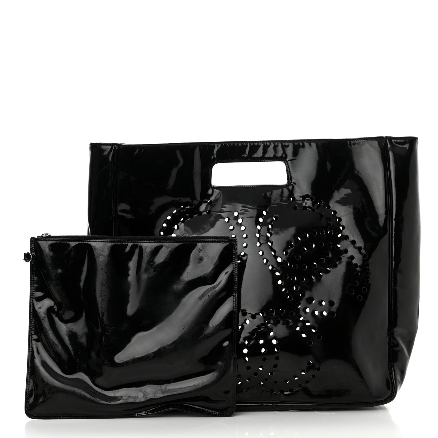 Patent Perforated CC Handle Bag Black