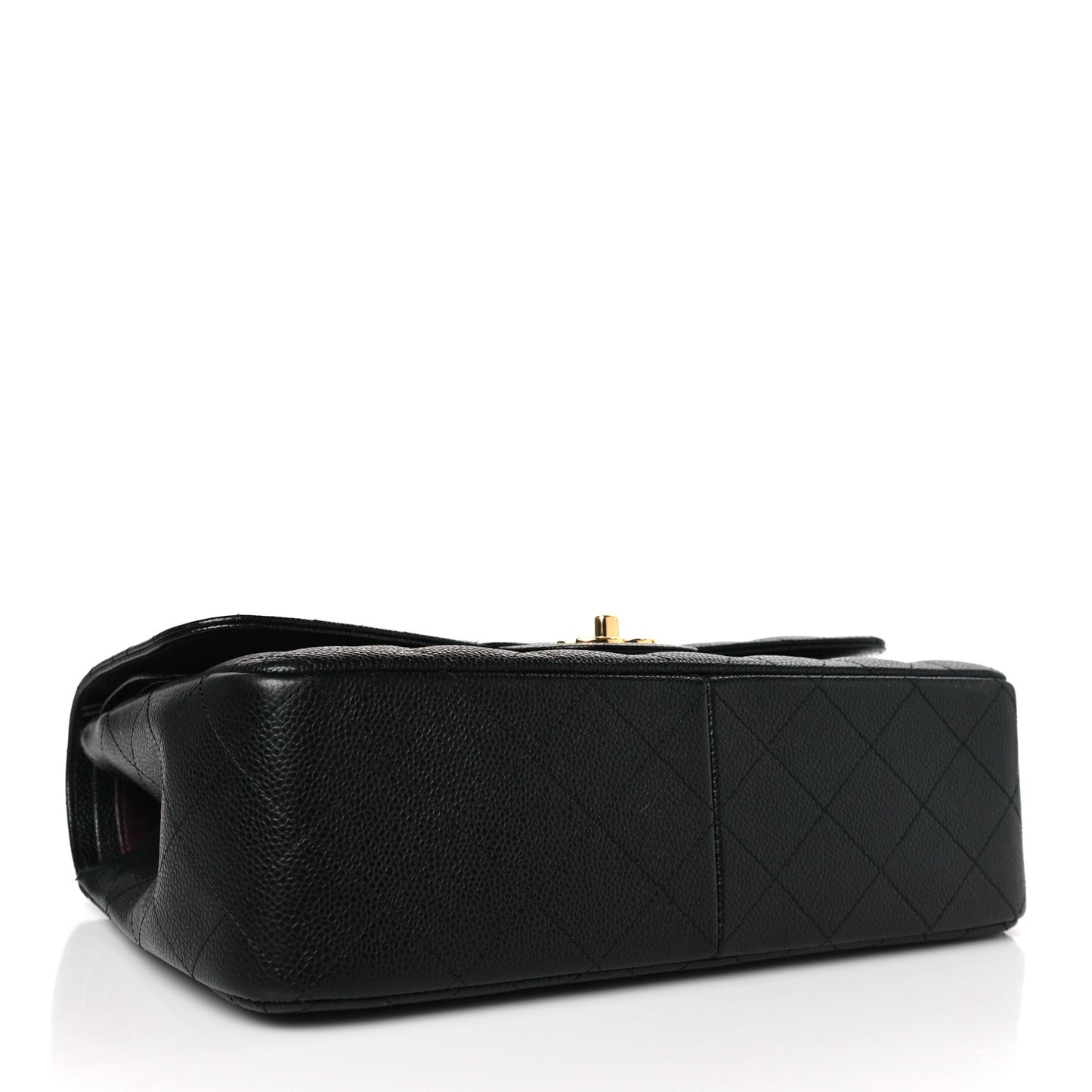 Caviar Quilted Jumbo Double Flap Black