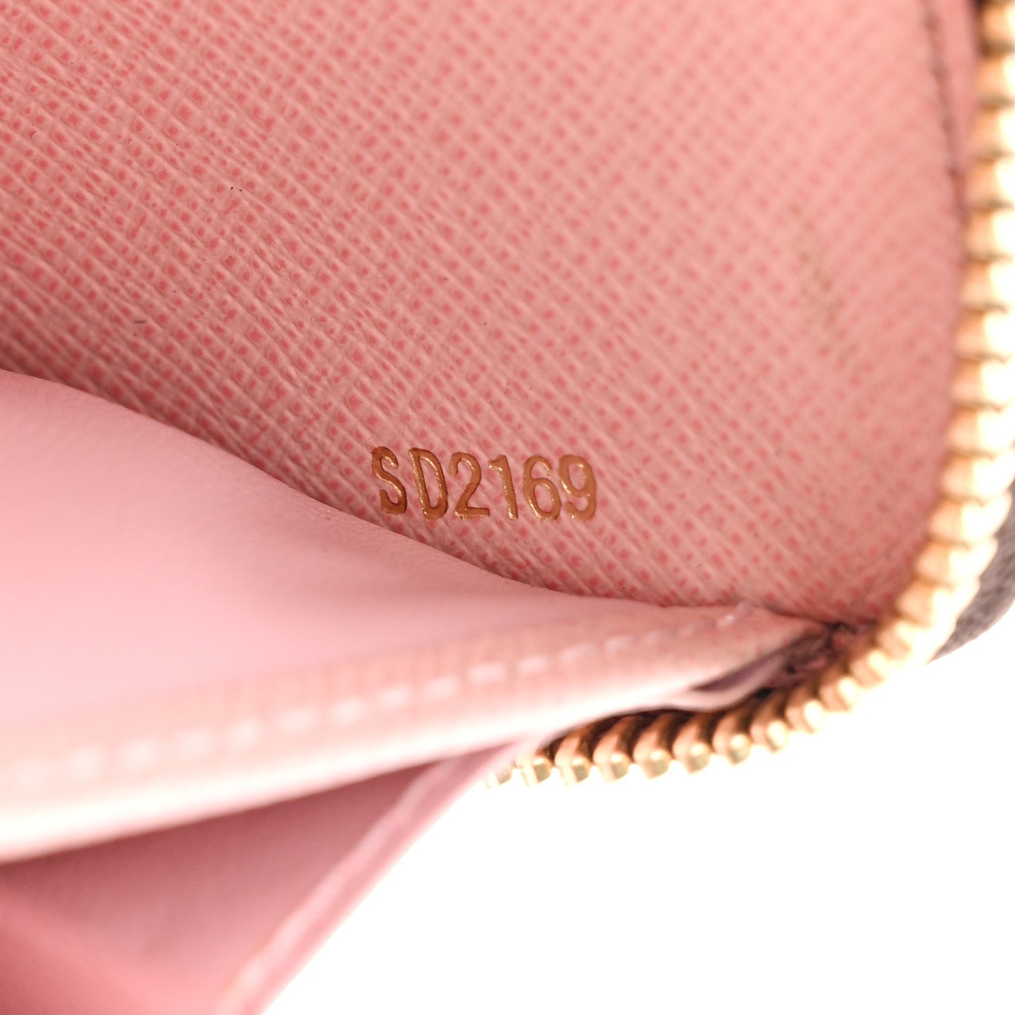 Damier Ebene Zippy Wallet Rose Ballerine
