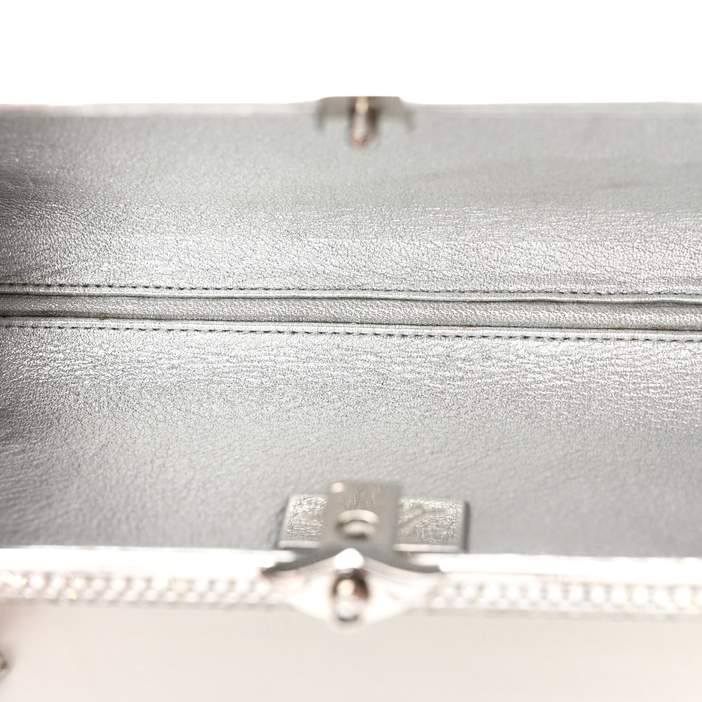 Swarovski Crystal Minaudiere Clutch Silver