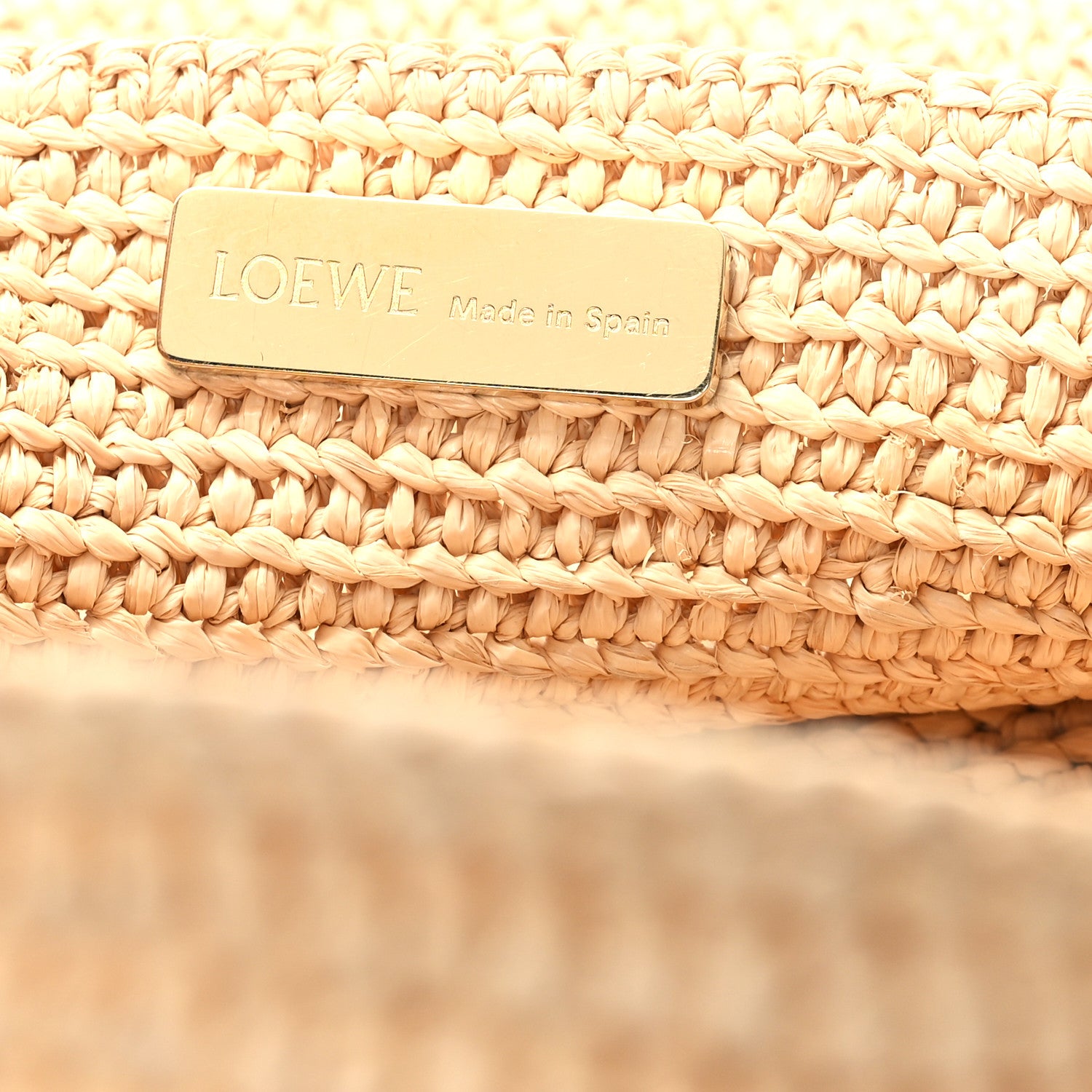 Loewe Raffia Calfskin Medium Puzzle Fold Tote Natura 6 of 11