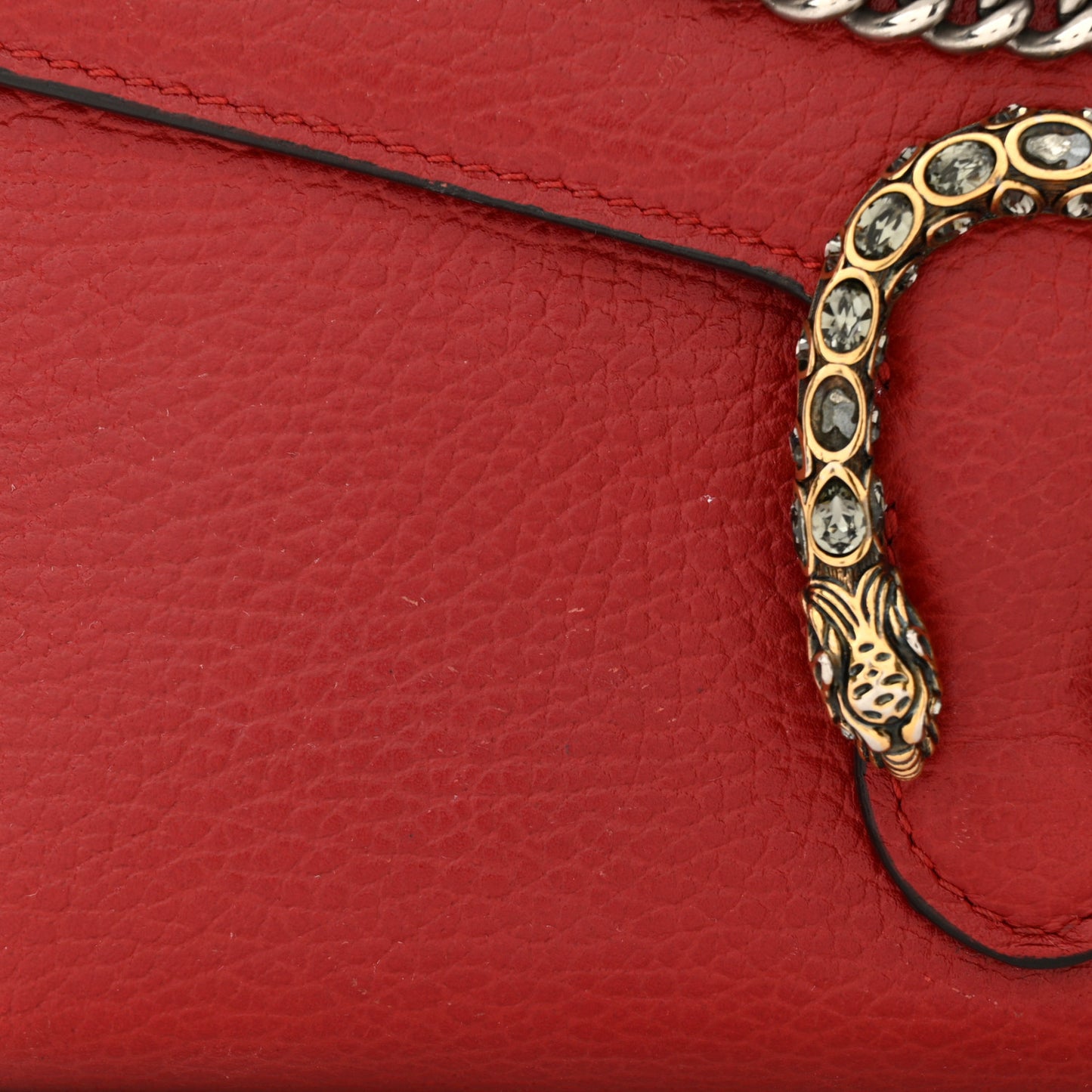 Calfskin Mini Dionysus Chain Wallet Hibiscus Red