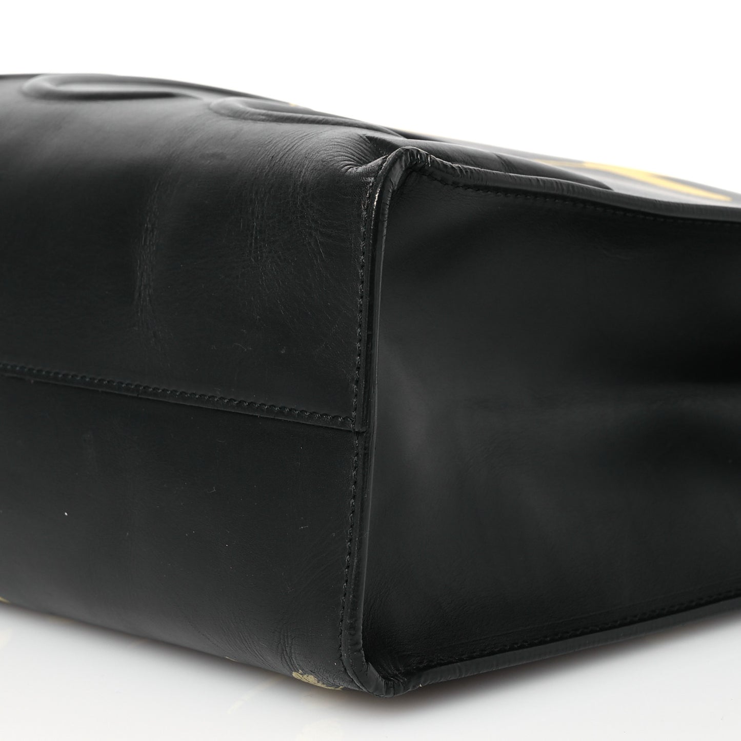 Calfskin GucciGhost Real Medium XL Tote Black Yellow