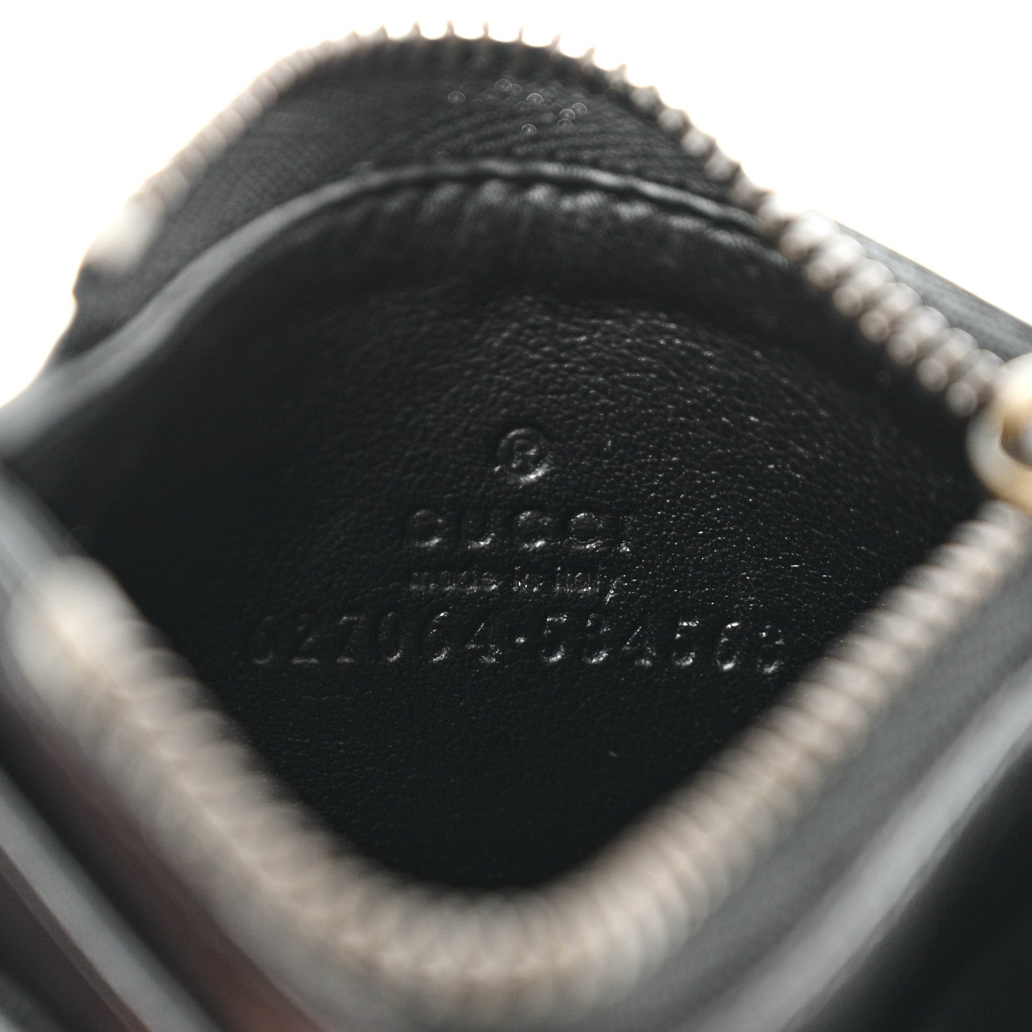 Gucci Calfskin Matelasse Chevron GG Marmont Key Case Card Holder Black 6 of 6