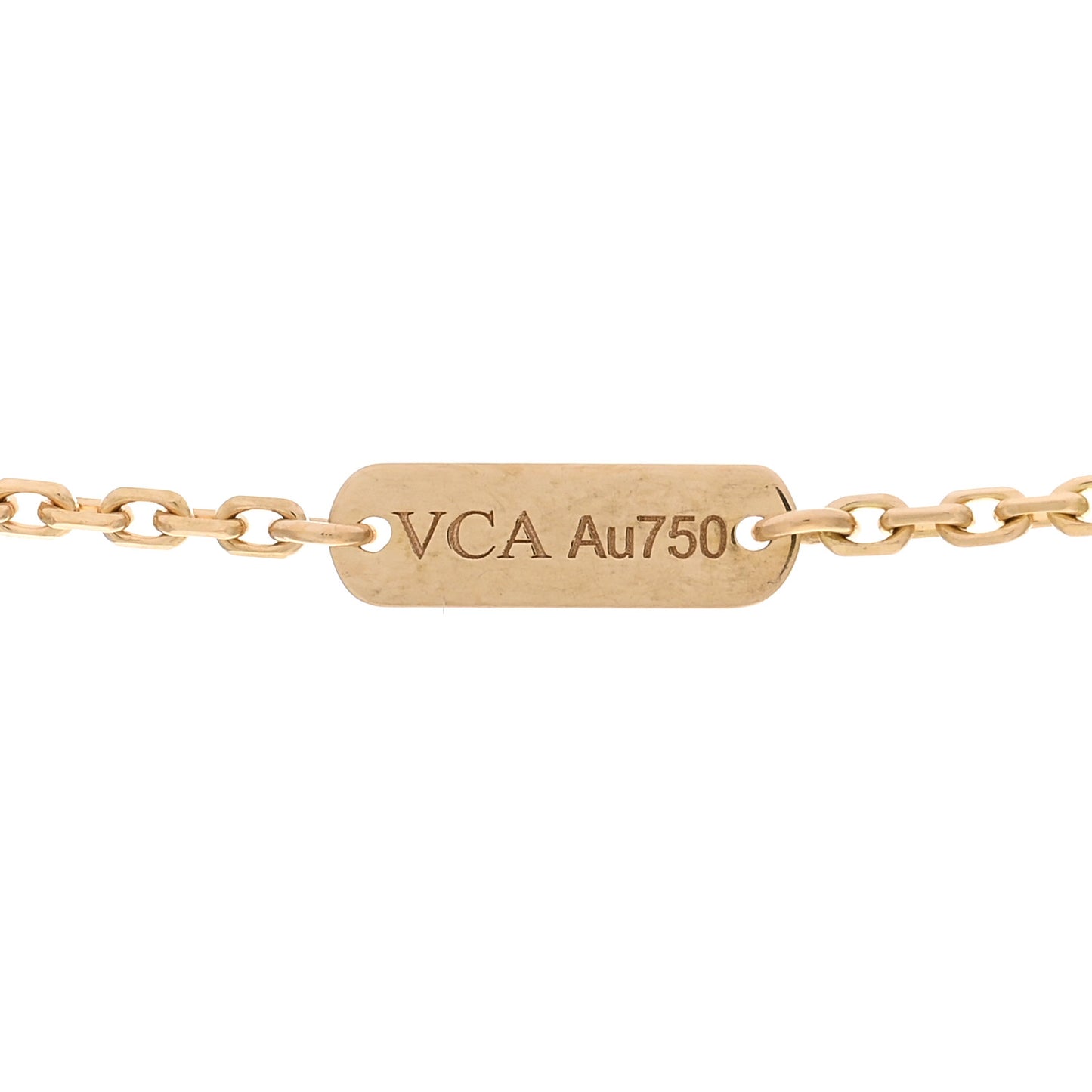 18K Yellow Gold Diamond Vintage Alhambra Pendant Necklace
