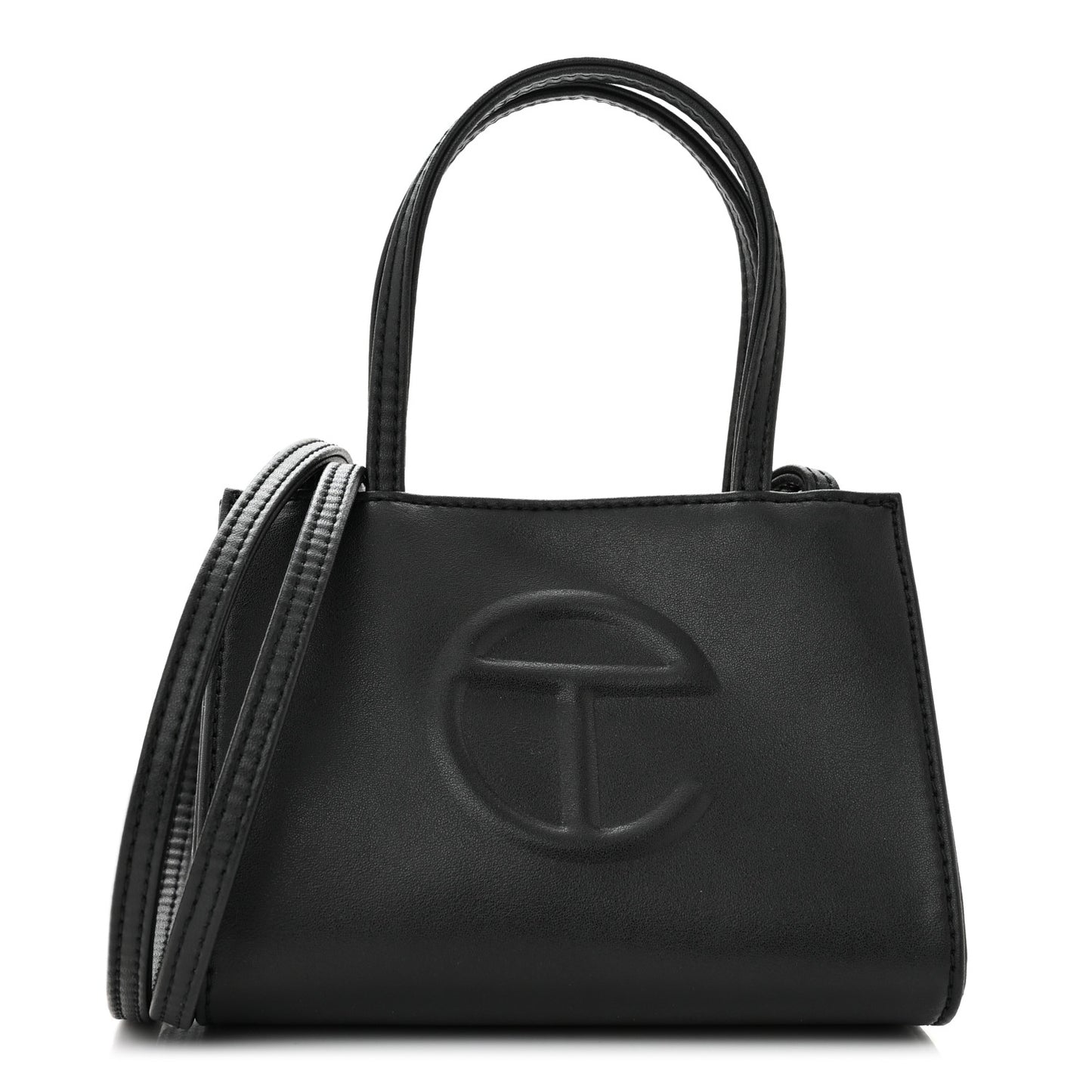 Vegan Leather Small Shopping Bag Black