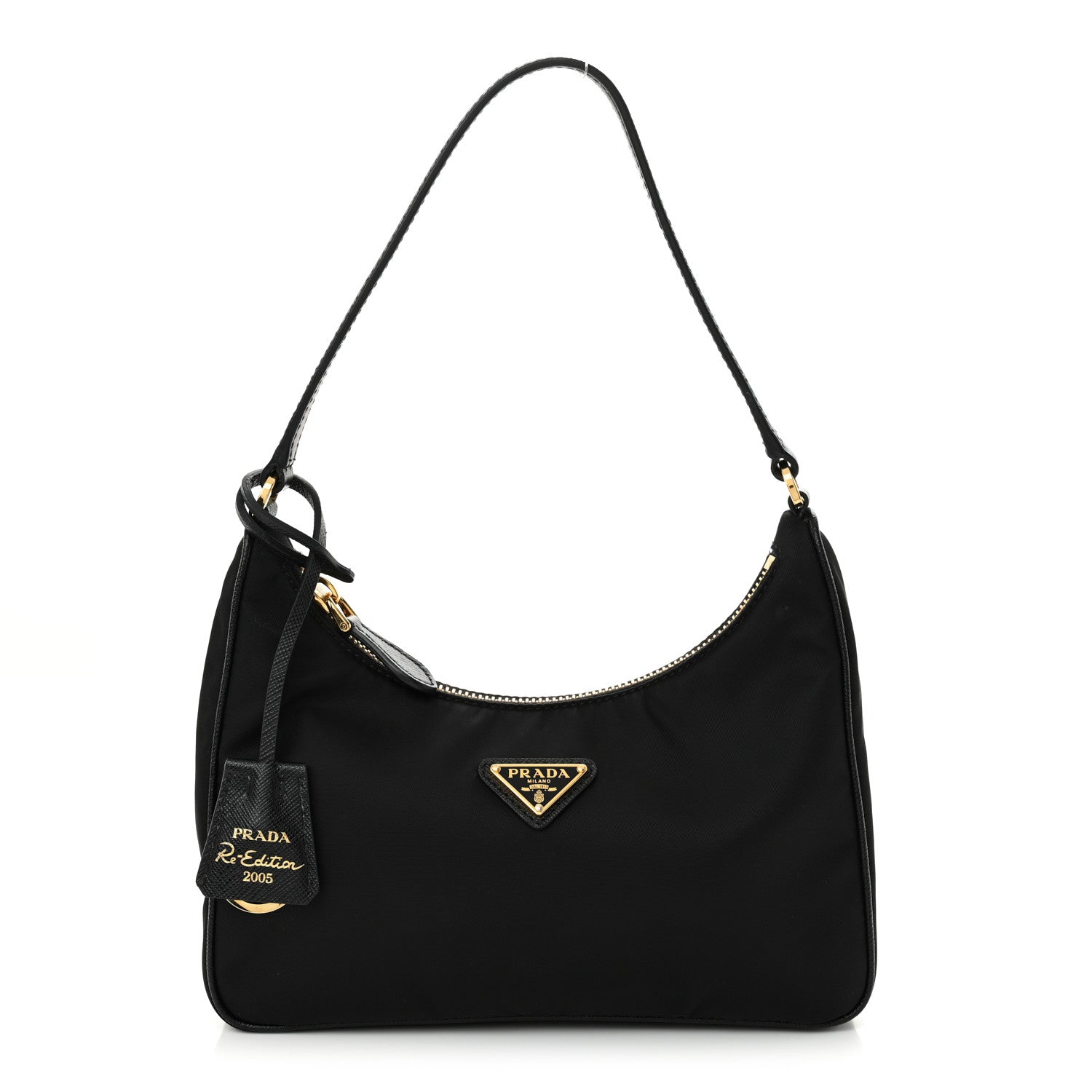 Prada Tessuto Nylon Saffiano Mini Re-Edition 2005 Bag Black