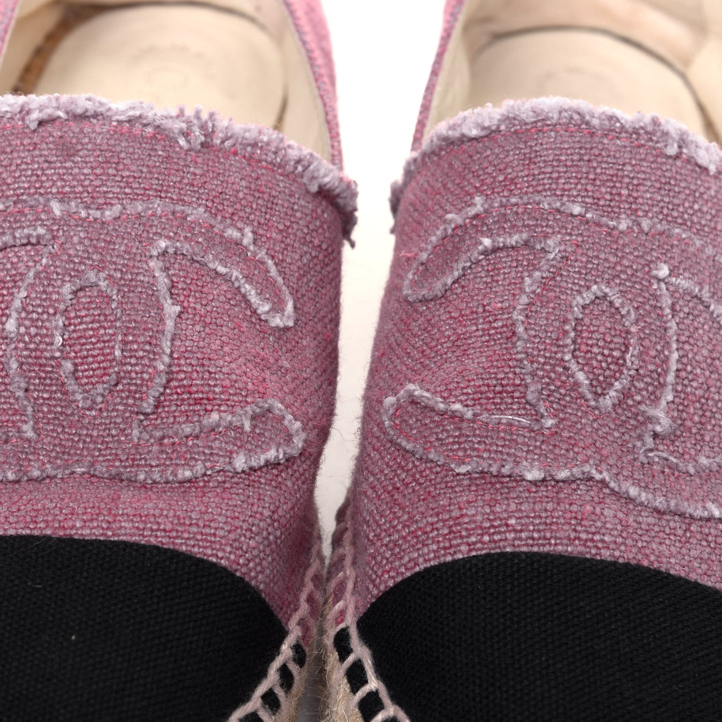 Linen CC Espadrilles 39 Pink Black