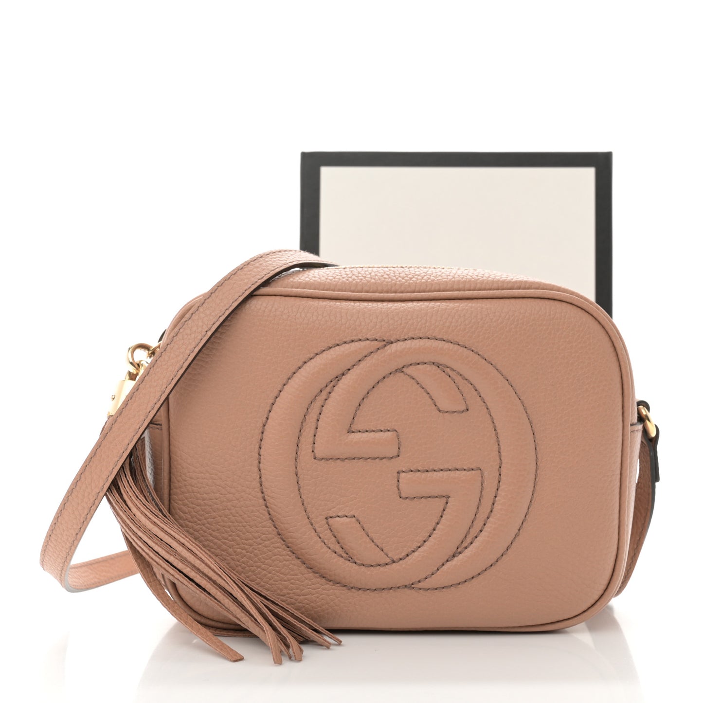 Pebbled Calfskin Small Soho Disco Bag Camelia