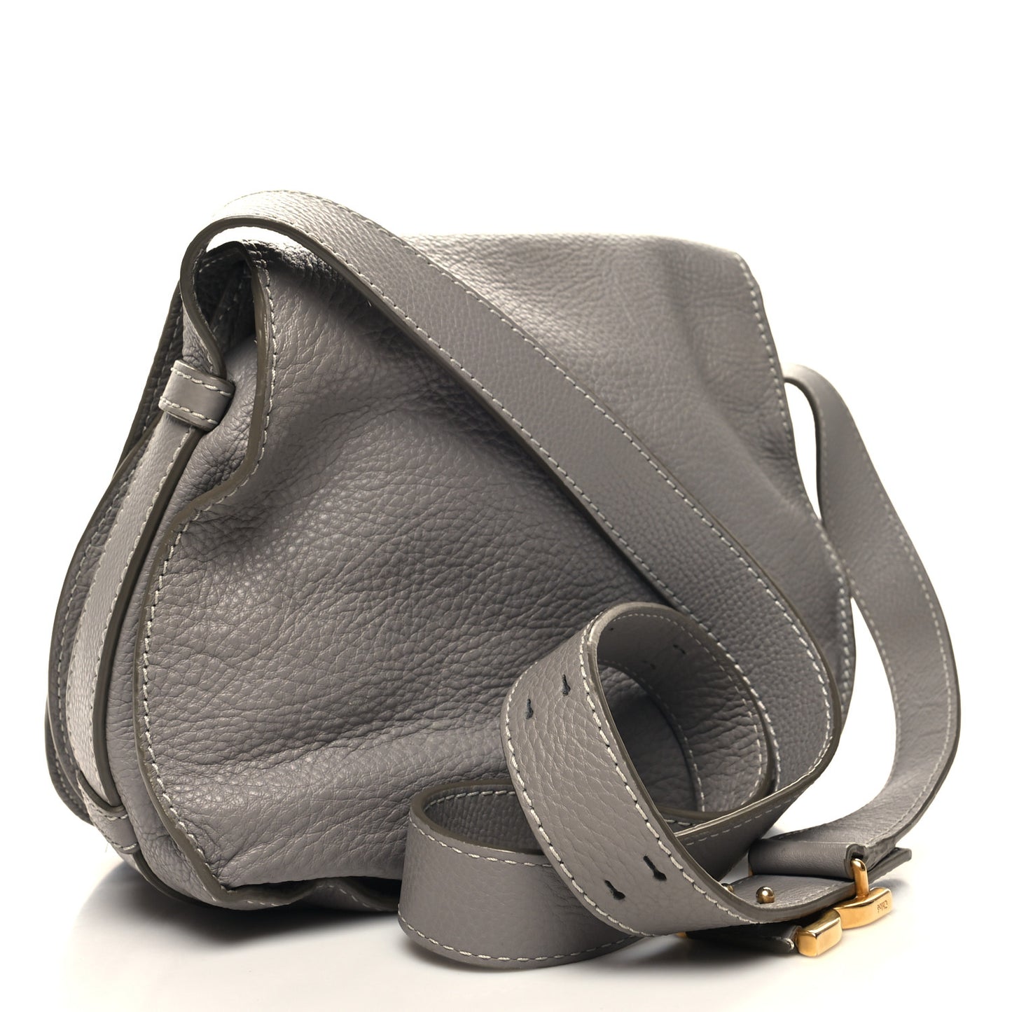 Calfskin Medium Marcie Round Crossbody Bag Cashmere Grey