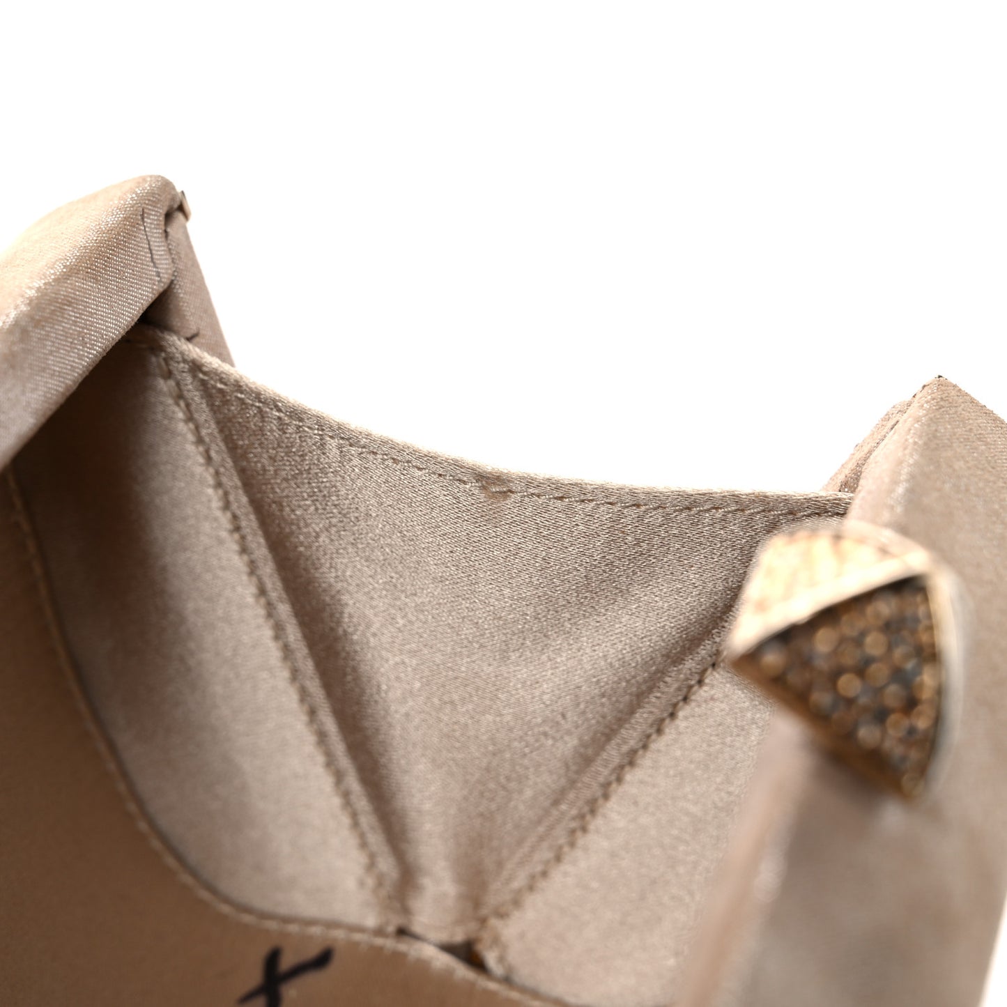 Shimmer Suede Mini Charm Clutch Sand