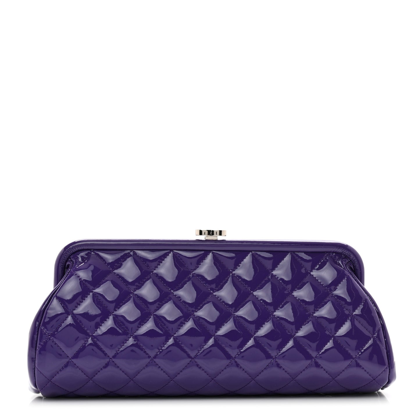 Patent Quilted Timeless Clutch Purple