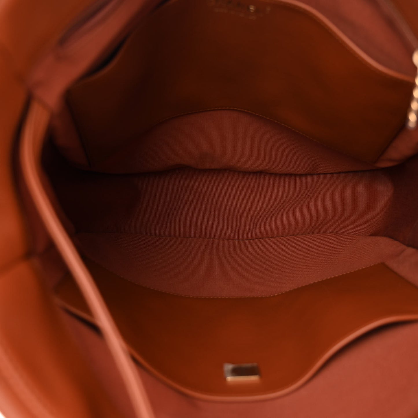 Calfskin Quilted Braided Handle Chain Hobo Brown