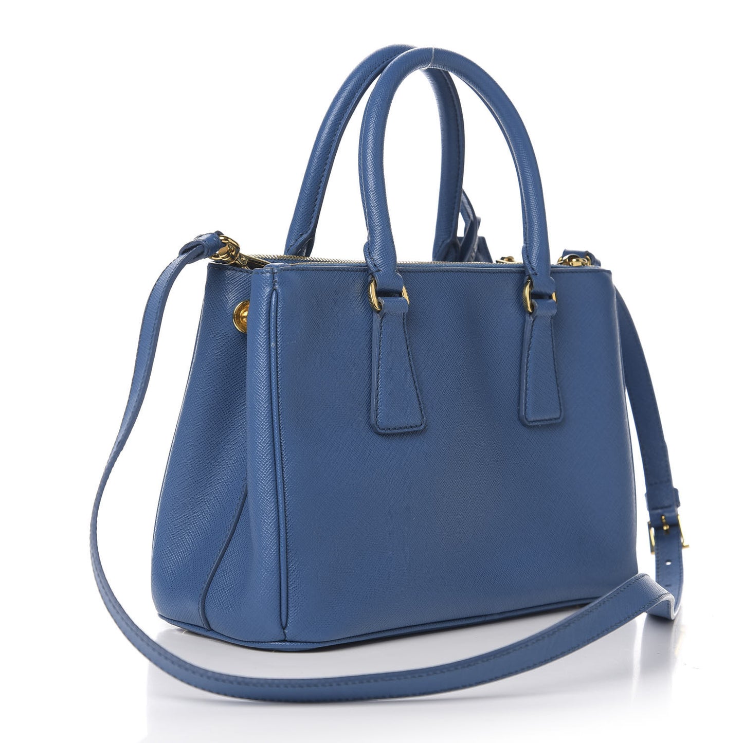 Saffiano Mini Galleria Double Zip Tote Cobalto