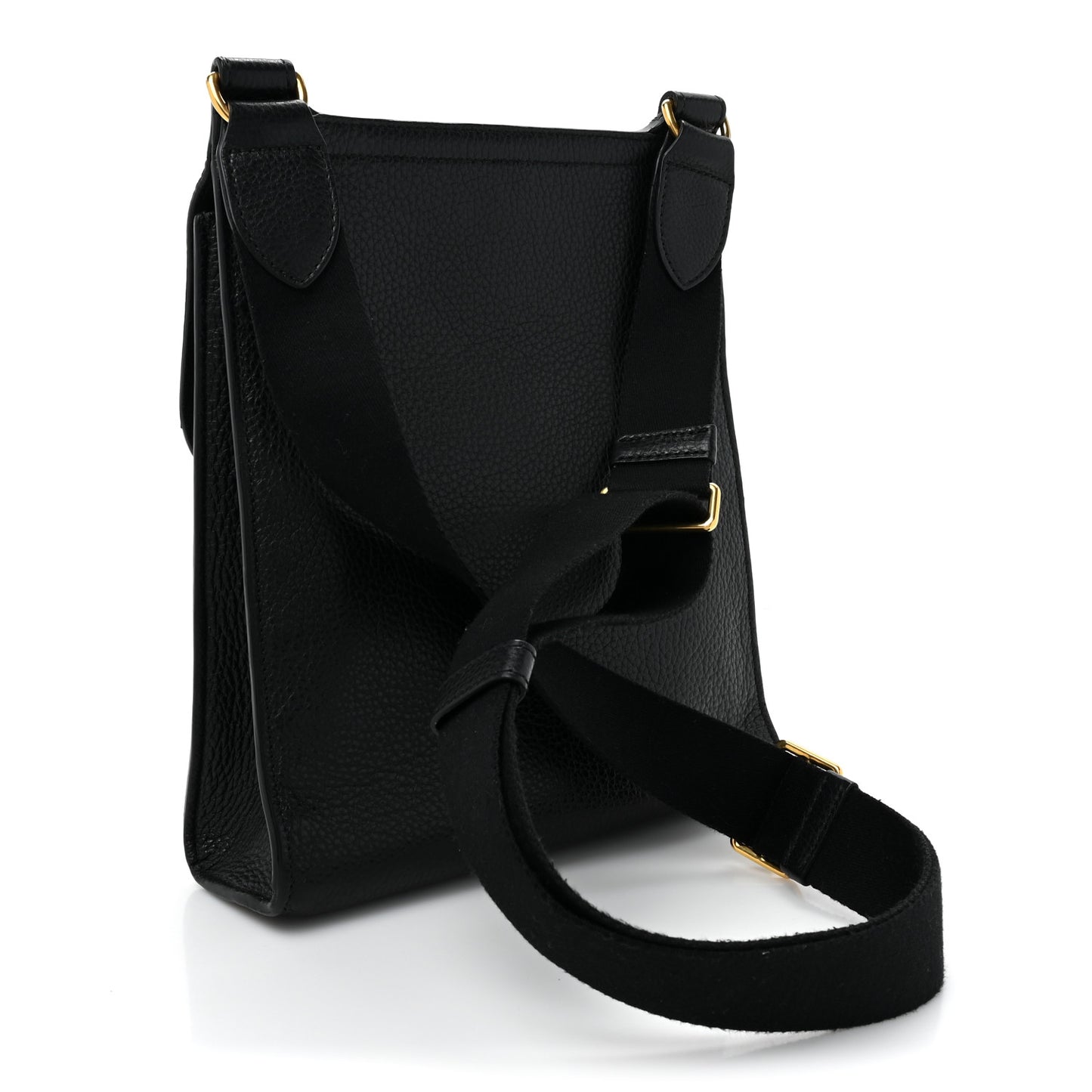 Natural Grain Calfskin Antony Messenger Crossbody Black