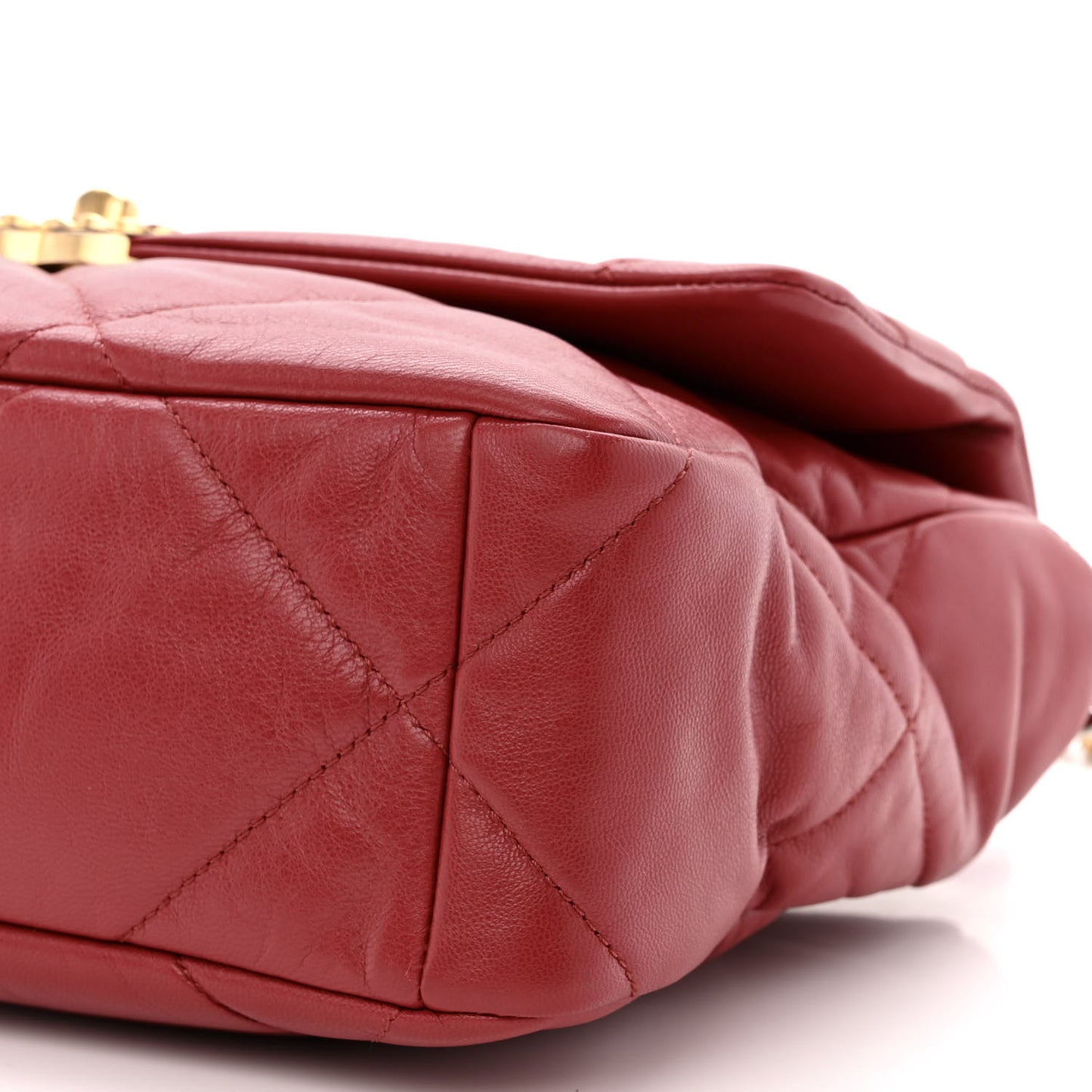 Goatskin Quilted Large Chanel 19 Flap Red