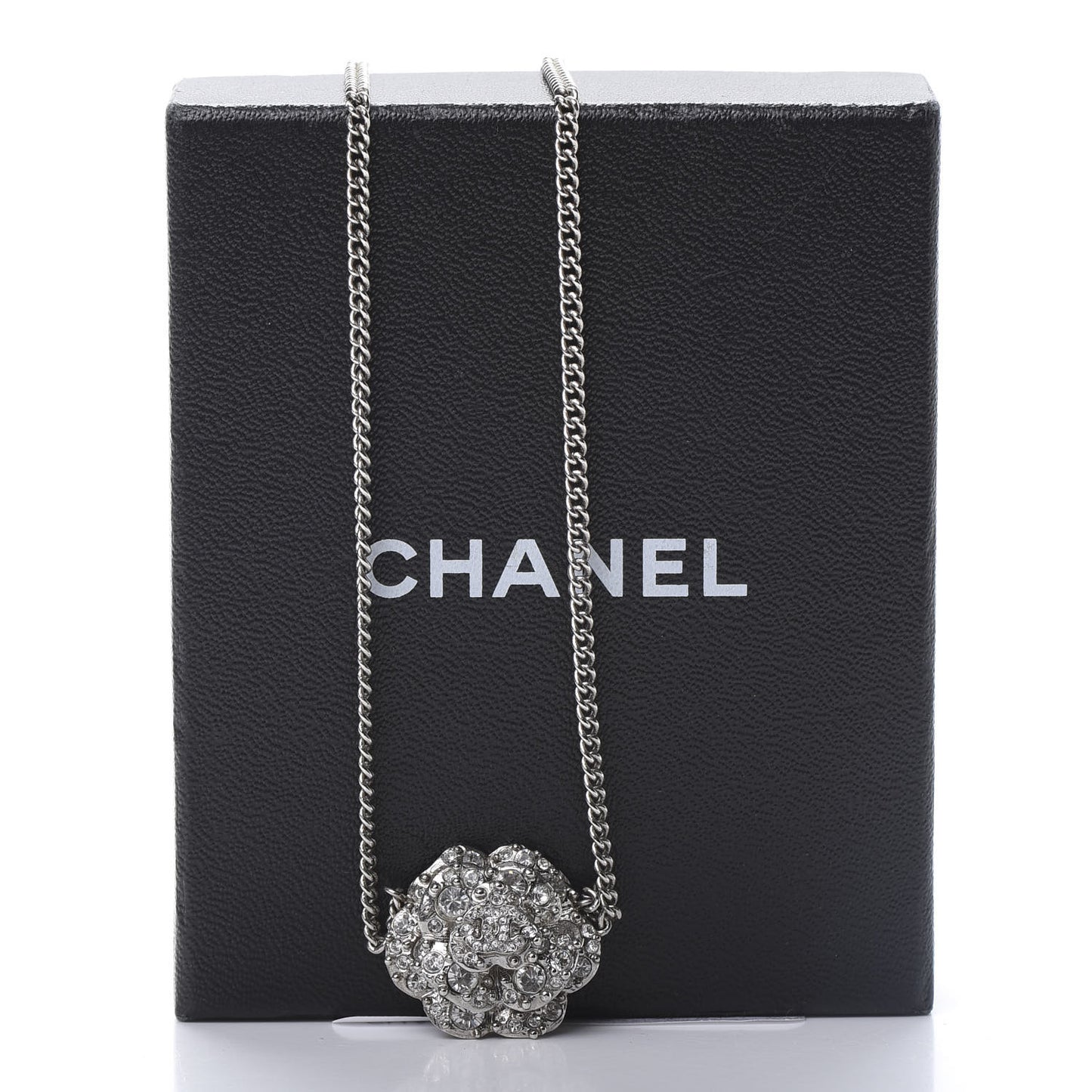 Strass CC Camellia Necklace Silver
