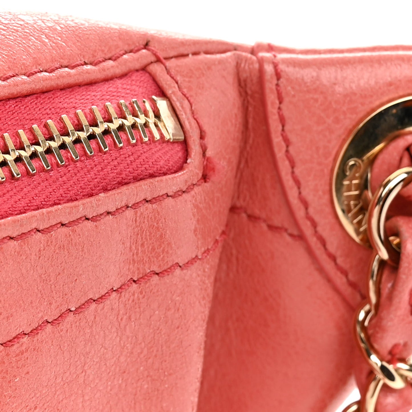 Crumpled Glazed Lambskin Quilted Waist Bag Fanny Pack Pink