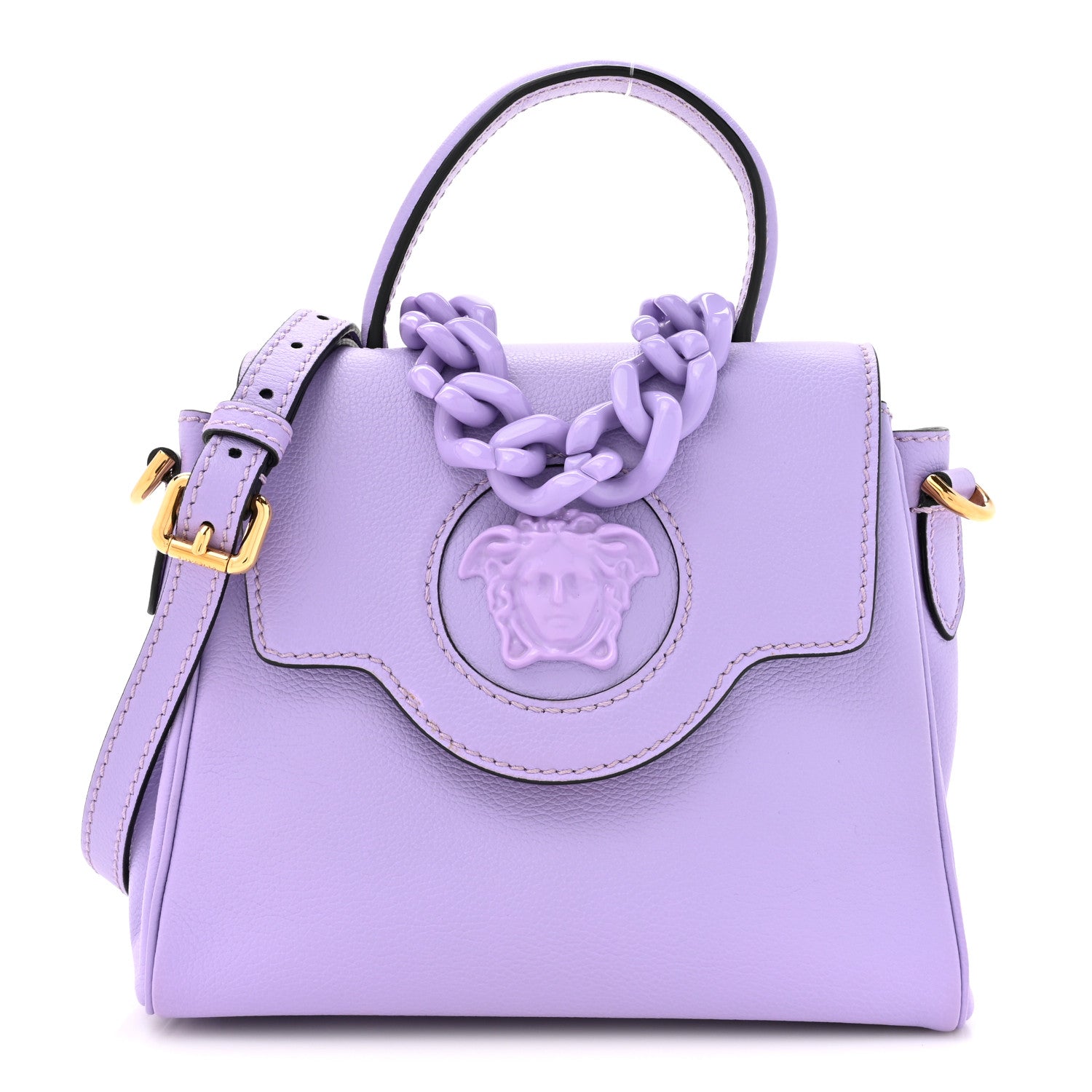 Versace Calfskin Medusa Small Top Handle Handbag Lilac 1 of 17