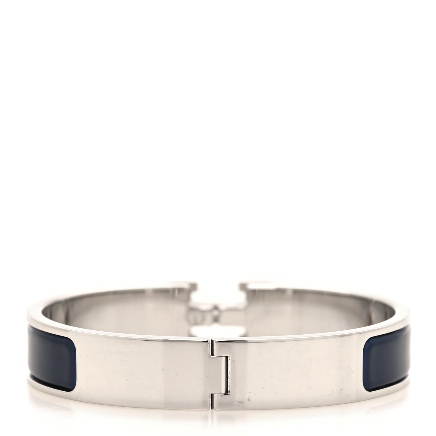 Narrow Enamel Clic Clac H Bracelet GM Bleu Abysse