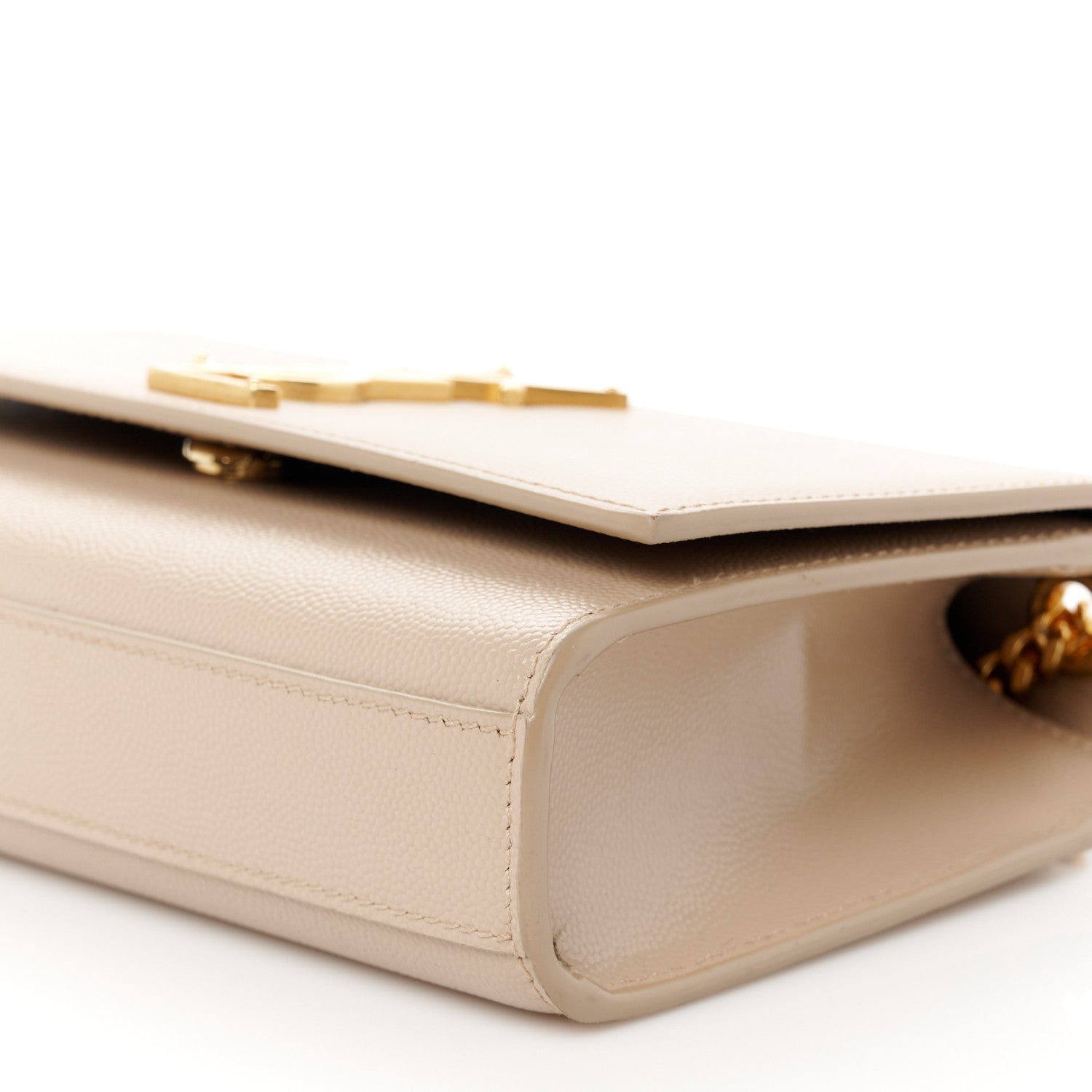 Saint Laurent Grain De Poudre Small Monogram Kate Satchel Dark Beige 11 of 12