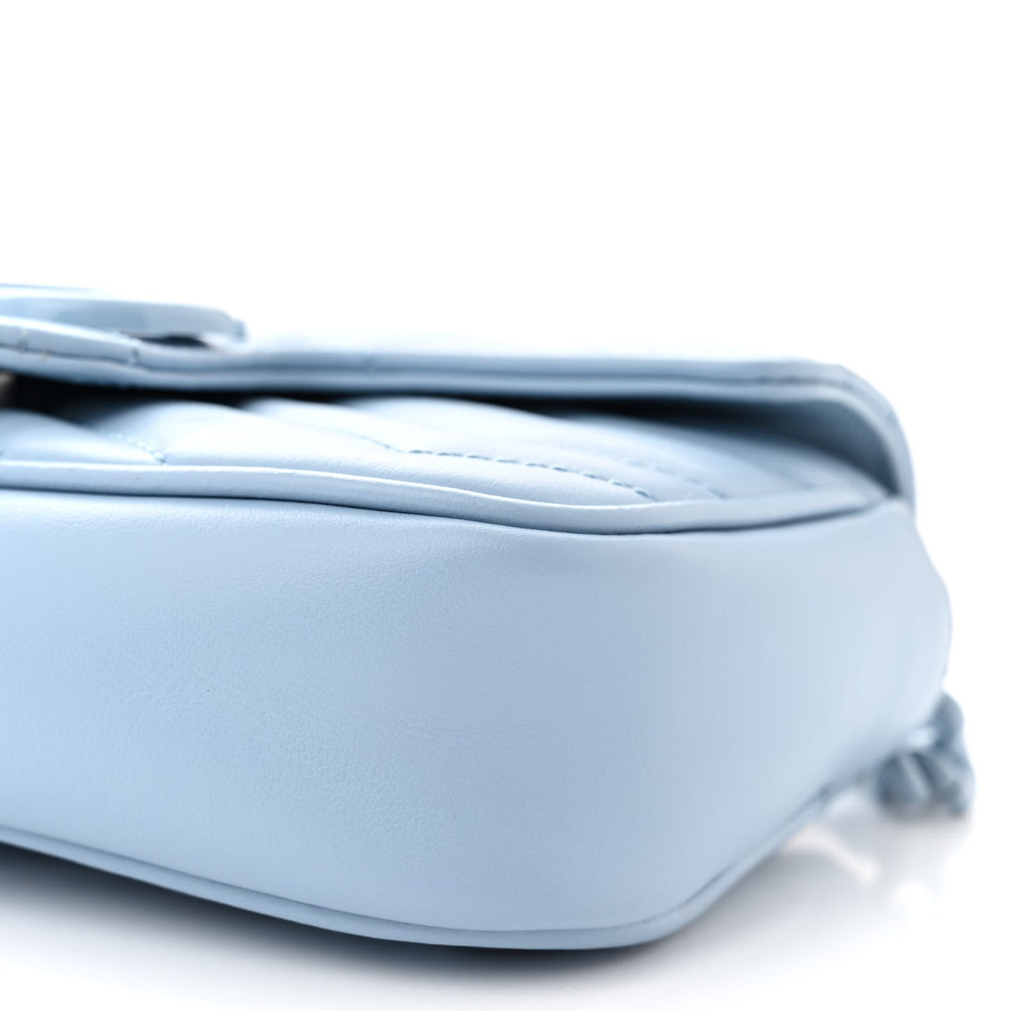 Calfskin Matelasse Monochrome GG Marmont Chain Belt Bag Porcelain Light Blue