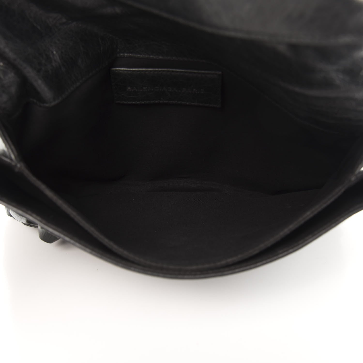 Balenciaga Agneau Giant Brogues Hardware Envelope Clutch Black 5 of 11