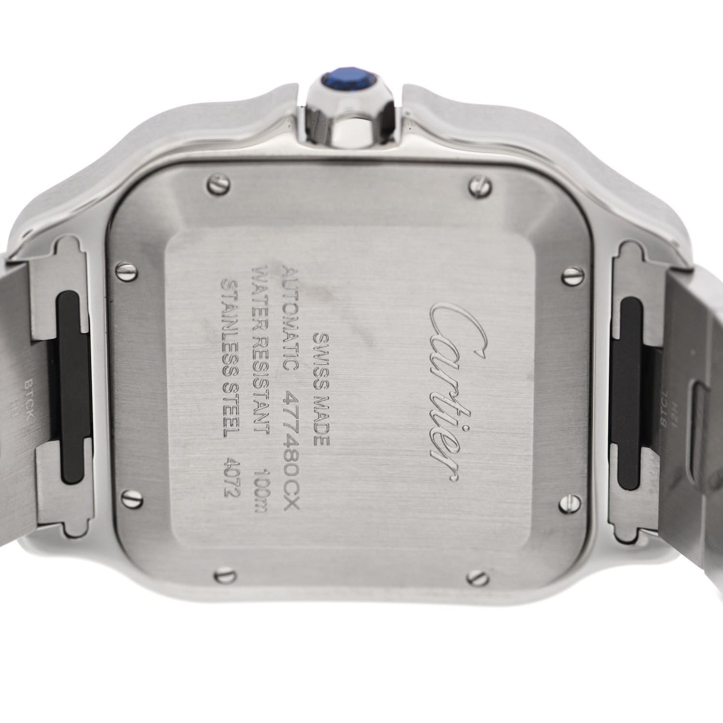 Stainless Steel 39.8mm Santos De Cartier Automatic Watch Grey