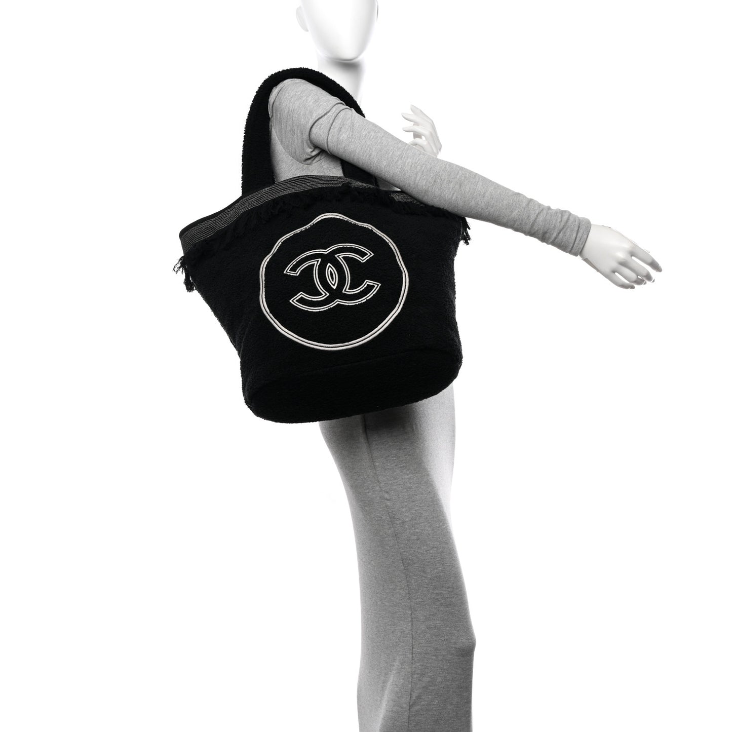 Terry Cotton CC Beach Tote Towel Set Black