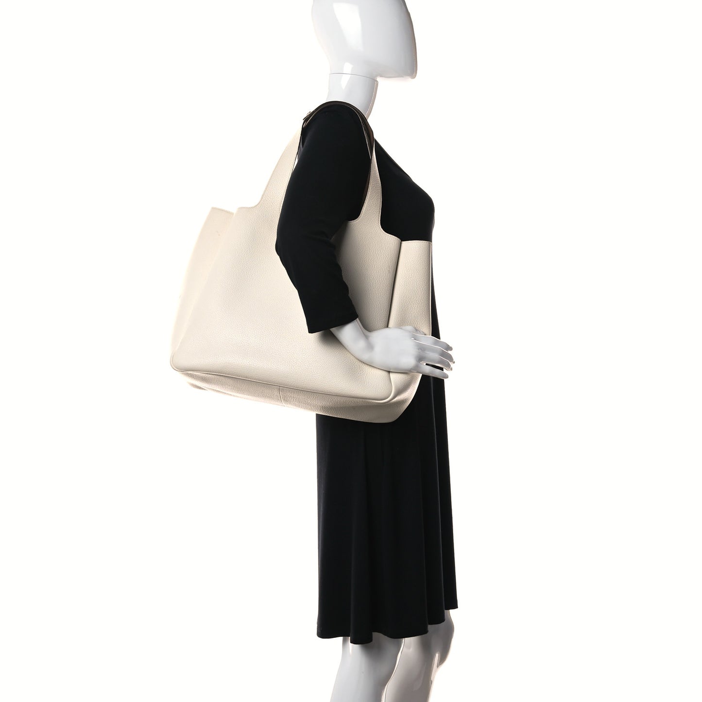 Vitello Daino Dynamique Tote White Caramel