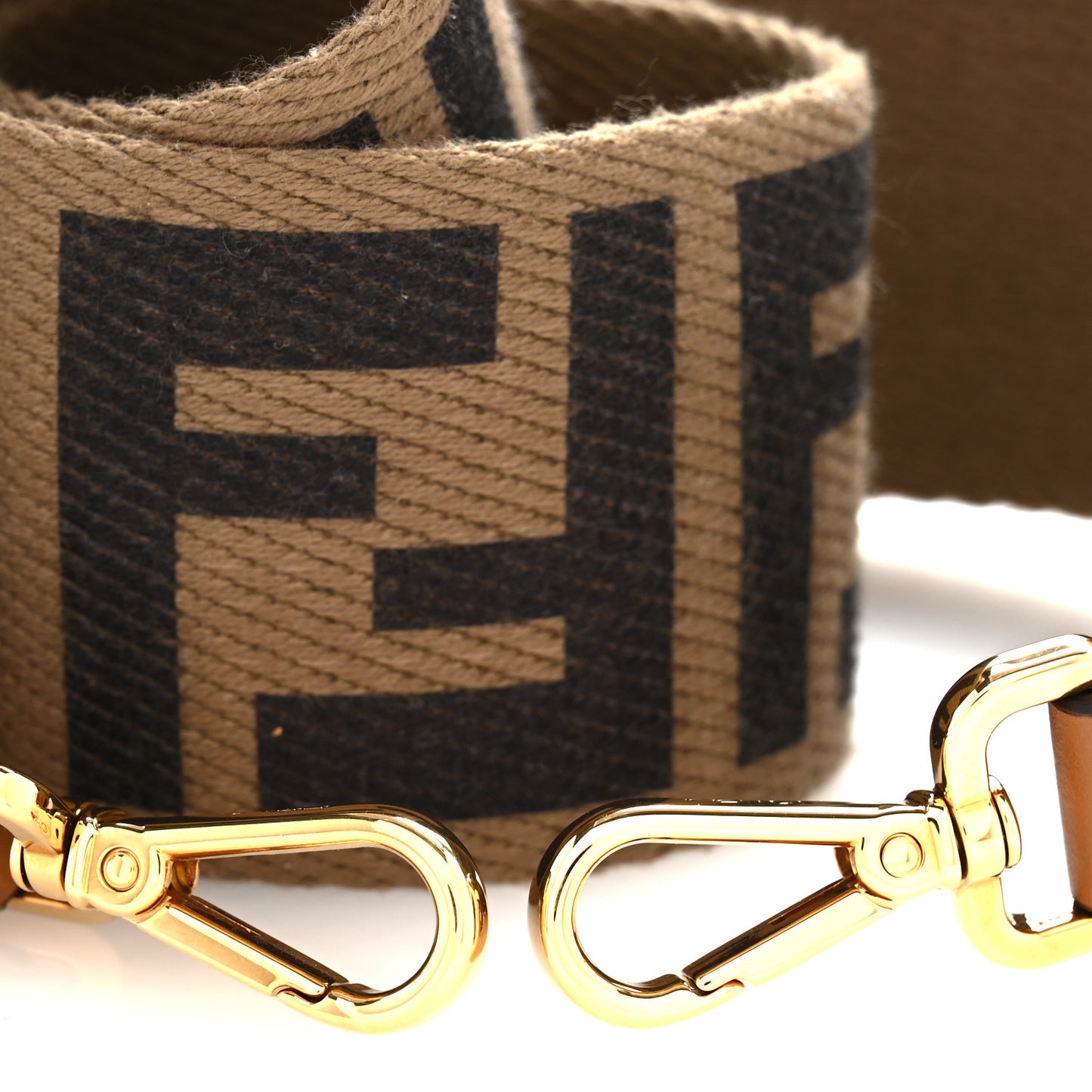 Canvas Calfskin FF 1974 Strap You Fango Marrone Cuoio