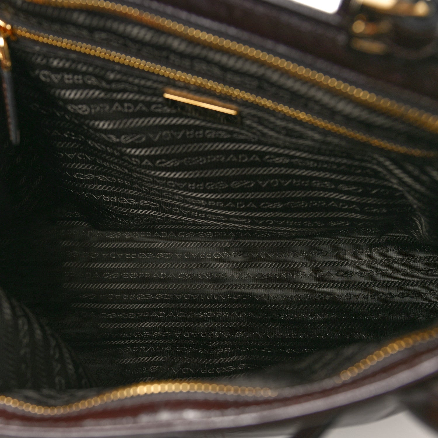 Prada Shiny Nappa Large Shoulder Bag Dark Brown 5 of 9