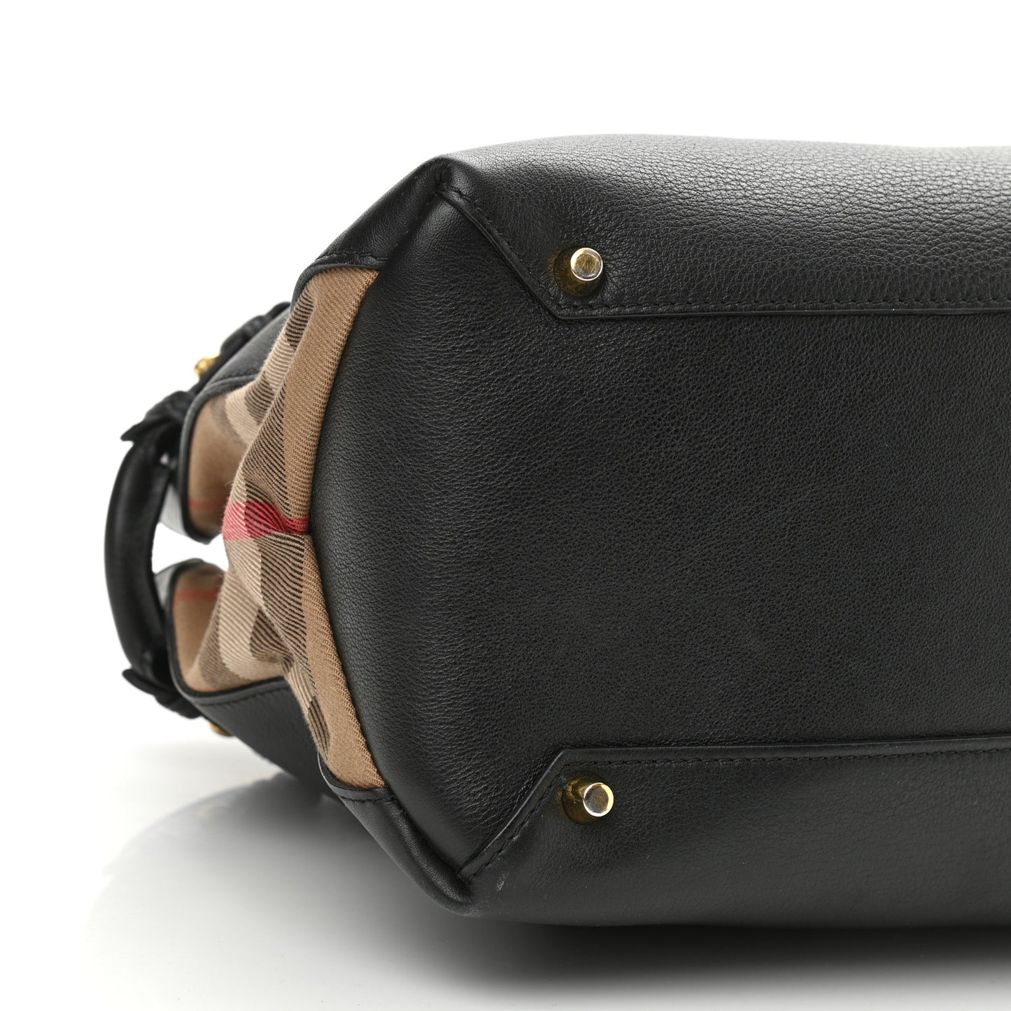 Derby Calfskin House Check Medium Banner Tote Black