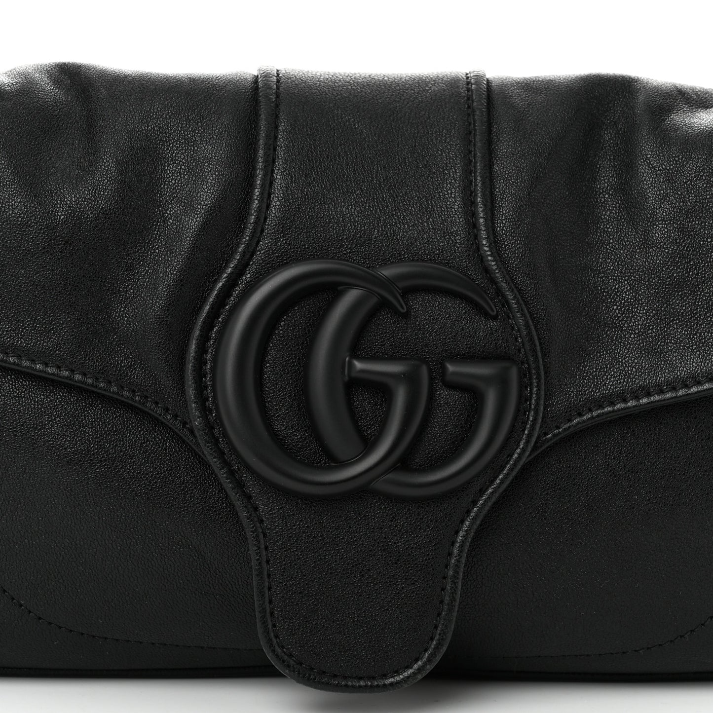 Goatskin Small GG Monochrome Aphrodite Shoulder Bag Black